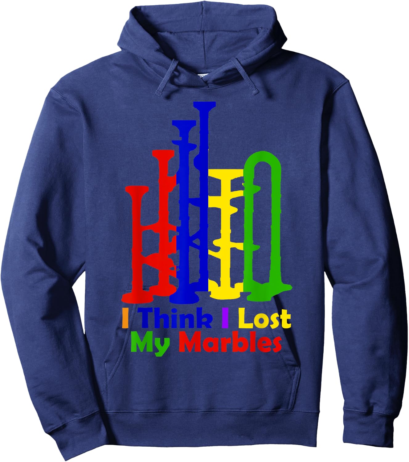 I Think I Lost My Marbles - Funny Marble Run Shirt for Kids Hoodie - Hoodie | Navy