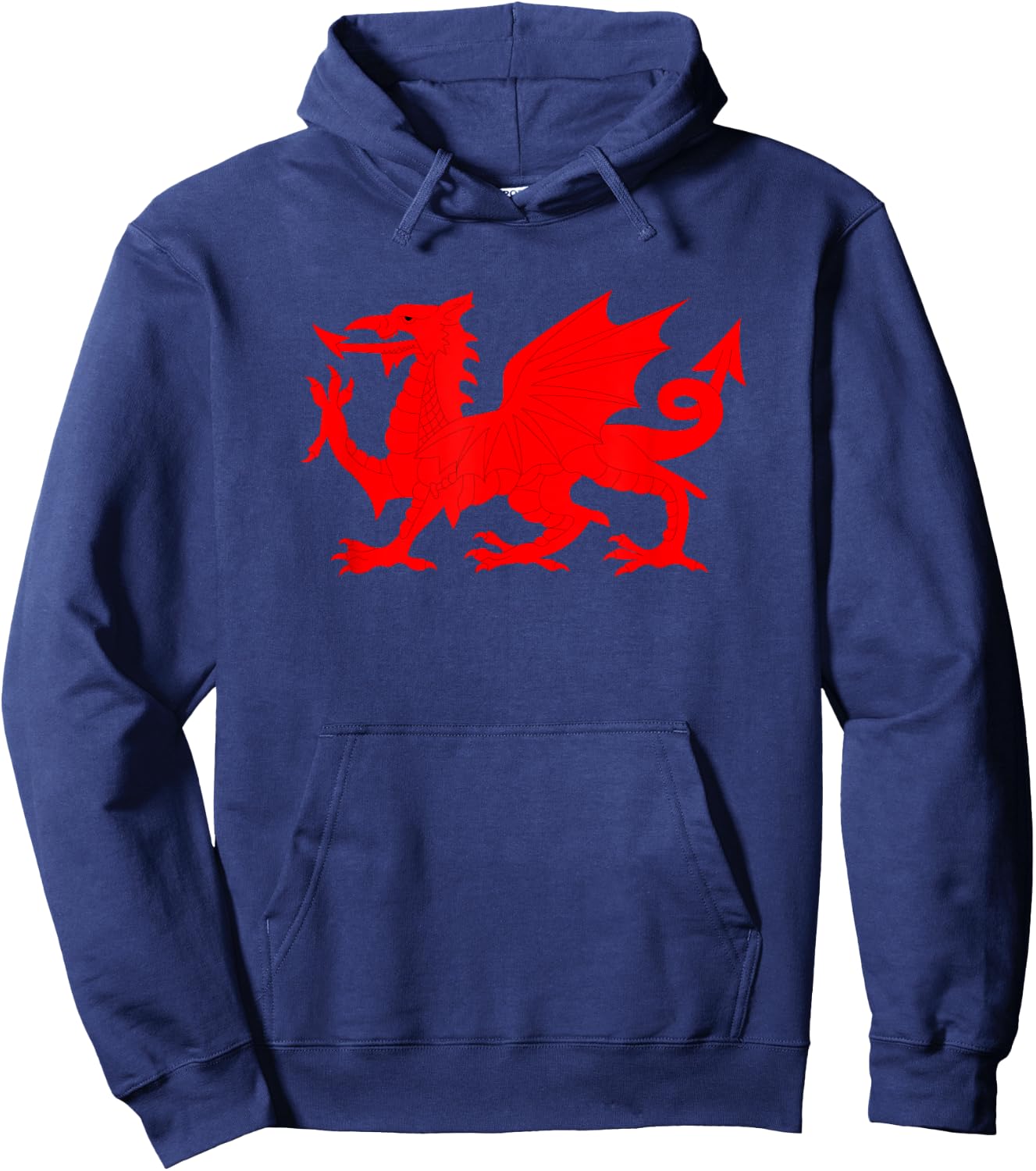 Red Dragon Wales Welsh Flag Soccer Football Fan Jersey Hoodie - Hoodie | Navy