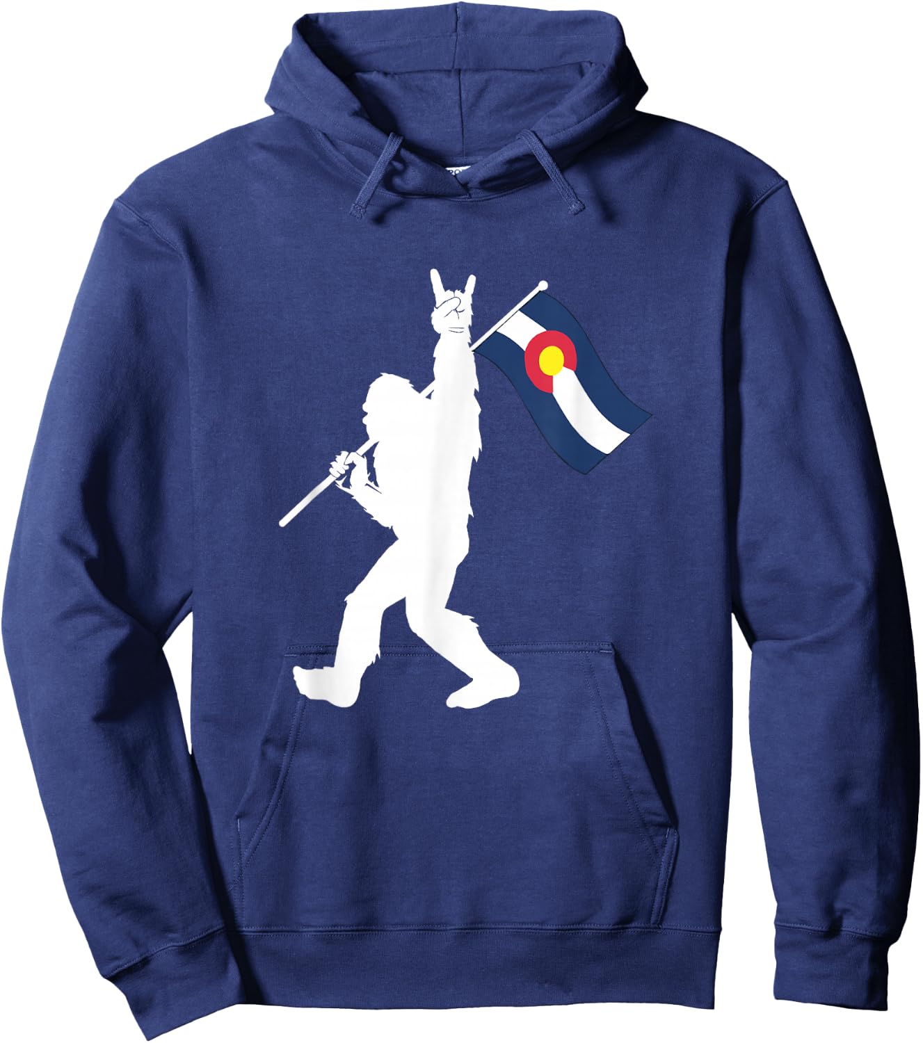 Colorado Bigfoot Rock and Roll Gift Squatch Believers Hoodie - Hoodie | Navy