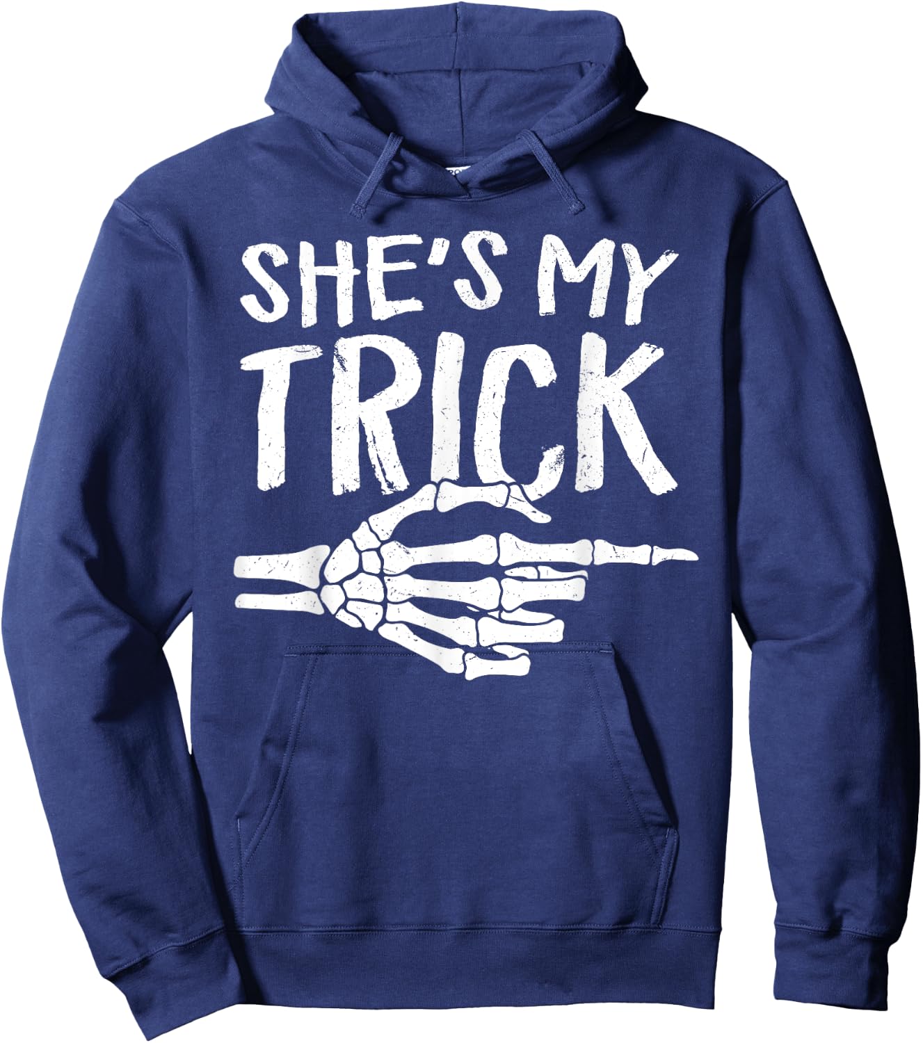 She's My Trick Matching Couple Halloween Costume Boyfriend Hoodie - Hoodie | Navy