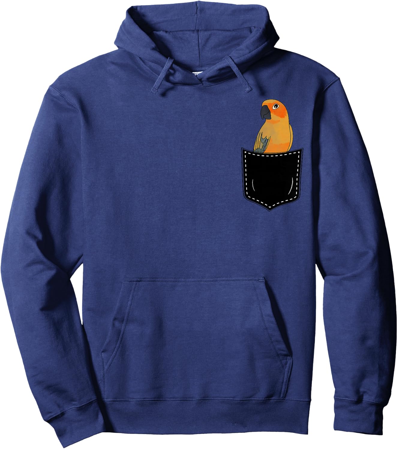 Pocket Sun Conure Parrot Hoodie - Hoodie | Navy