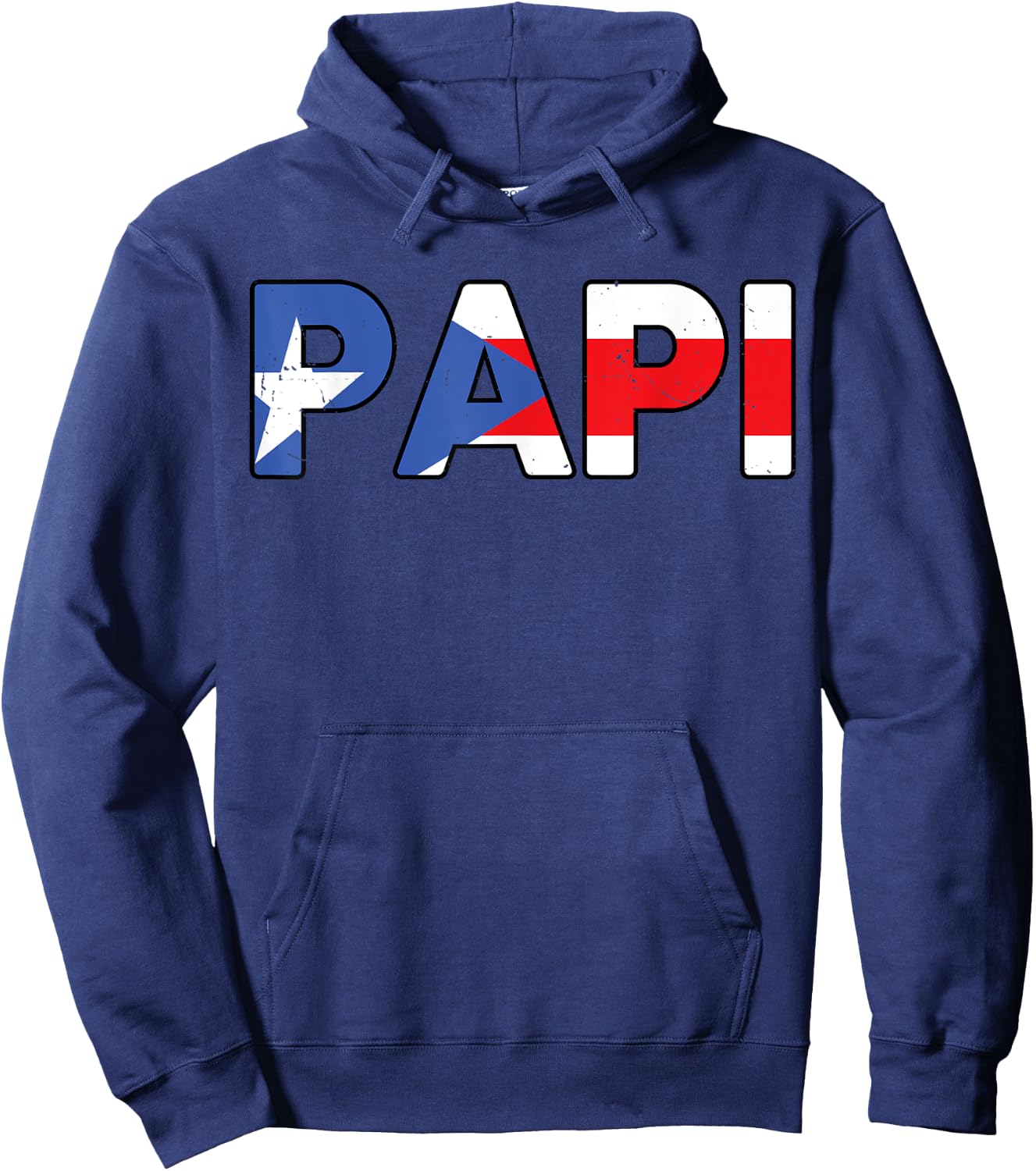 Papi Shirt Puerto Rico Flag Fathers Day Gift Rican Dad Hoodie - Hoodie | Navy