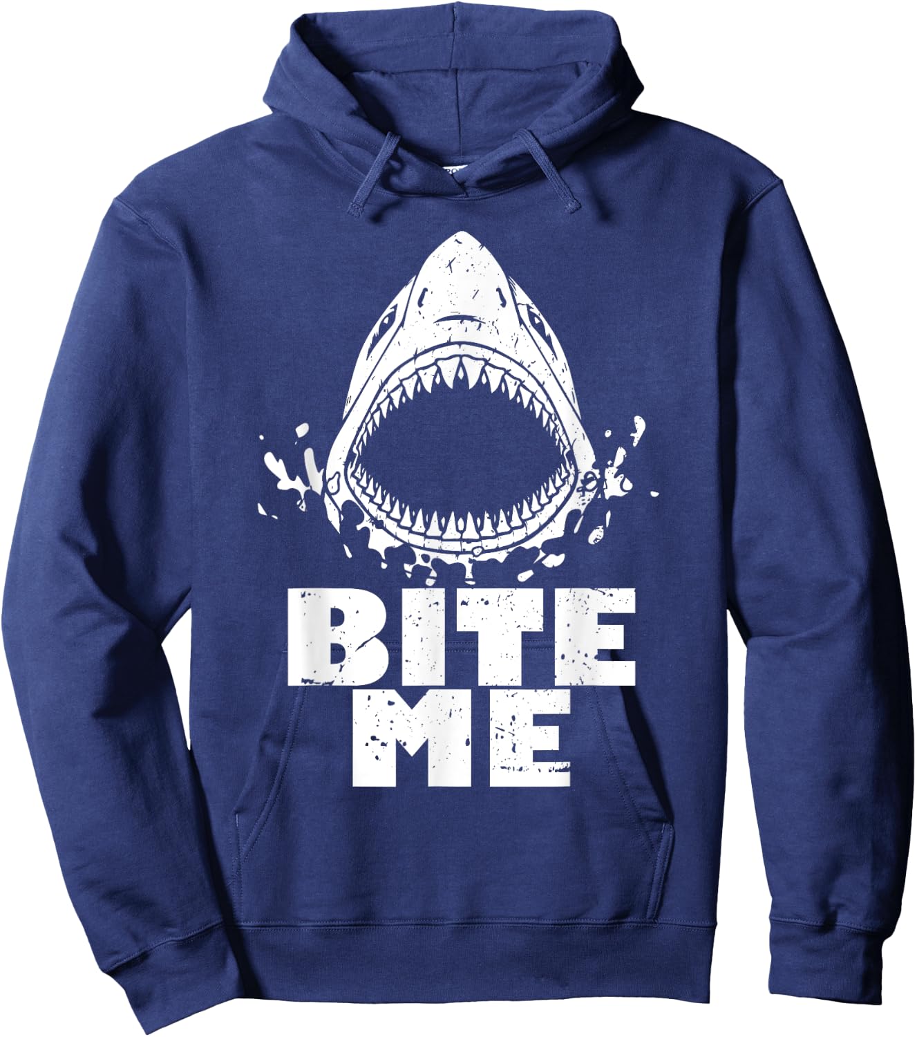 Vintage Shark Shirt - Bite Me - Shark Hoodie - Hoodie | Navy
