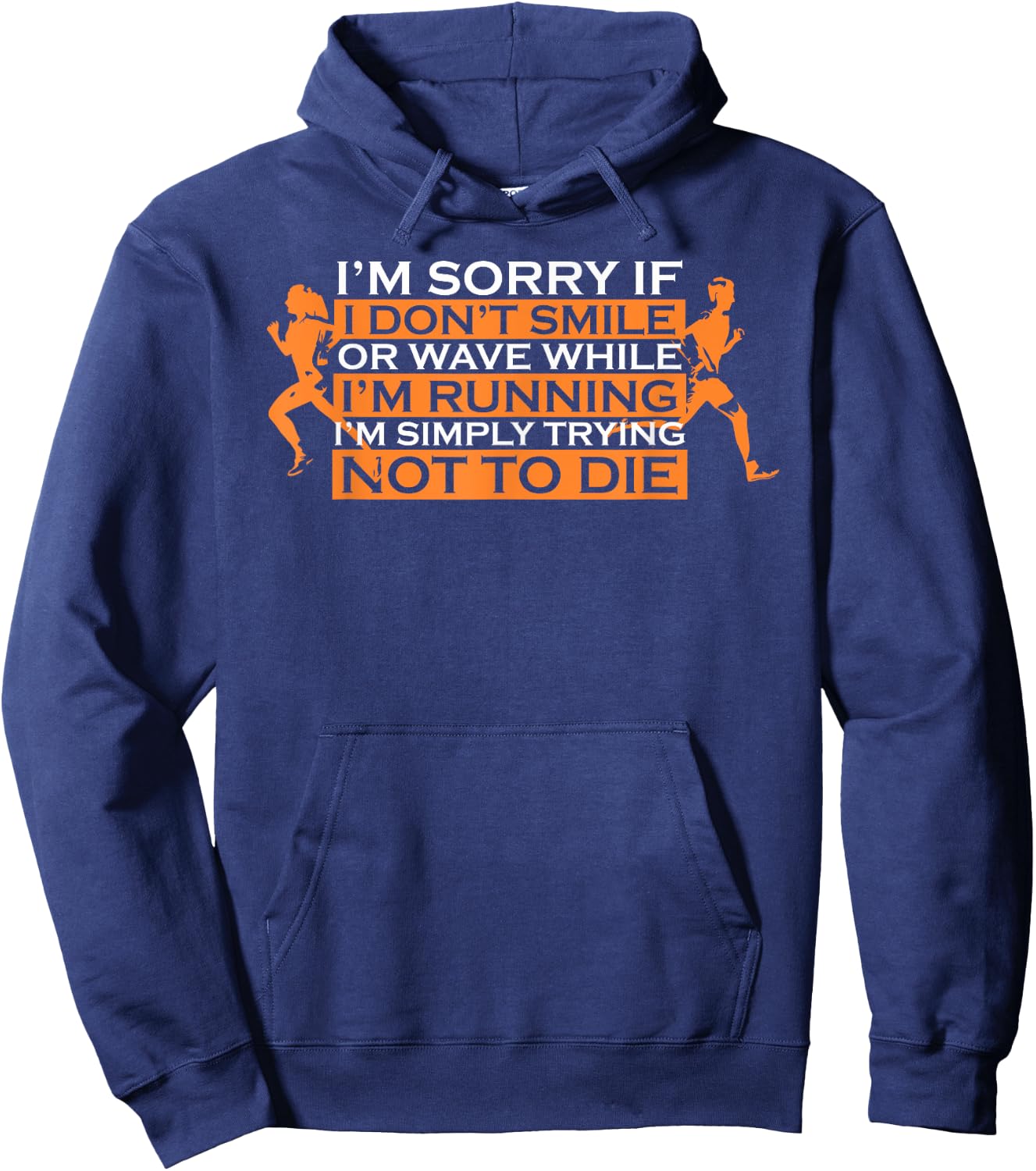 Cant smile while running cross country marathon runner gift Hoodie - Hoodie | Navy