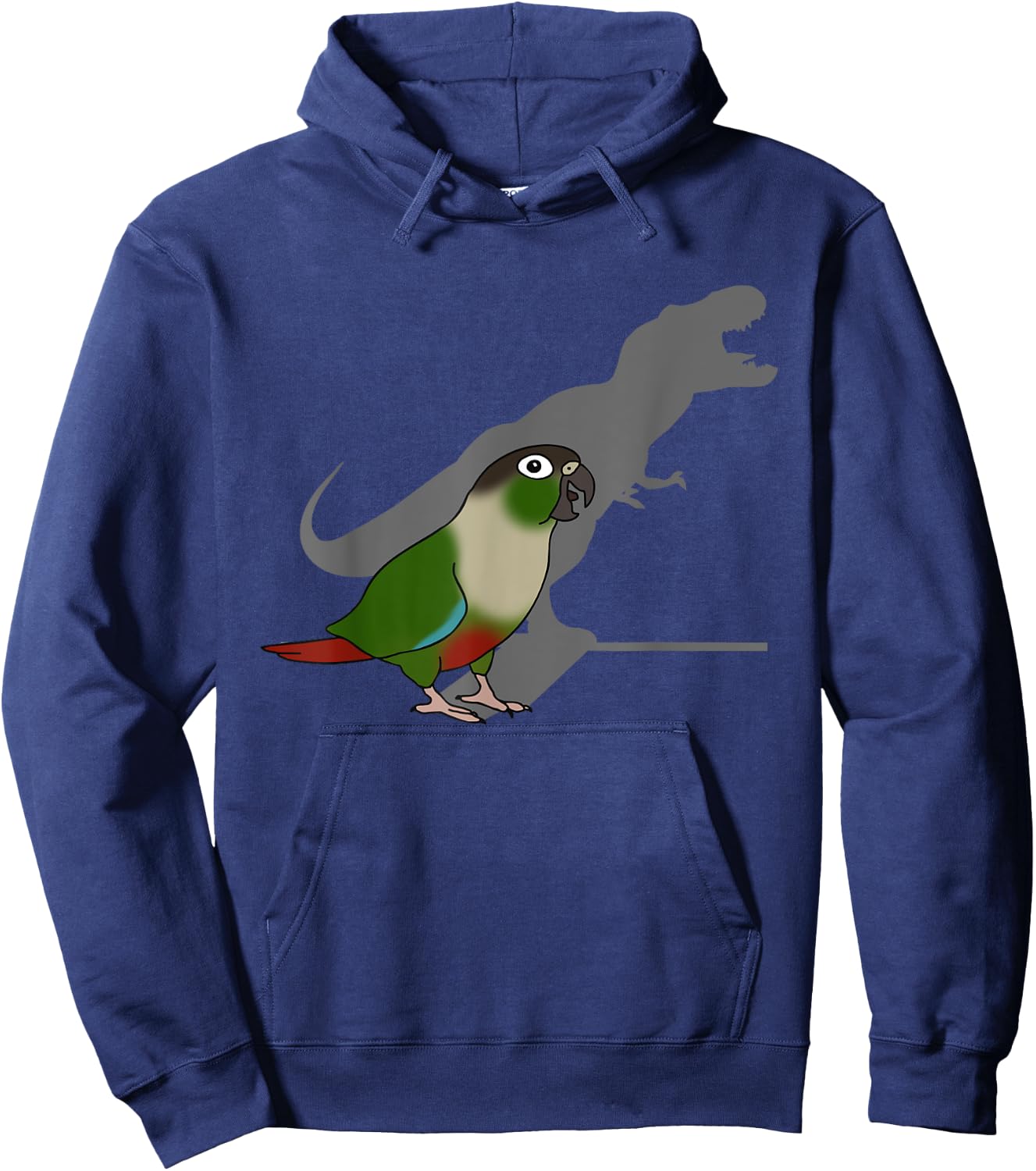 Screaming Parrot Birb Memes Funny T-Rex Green Cheeked Conure Hoodie - Hoodie | Navy
