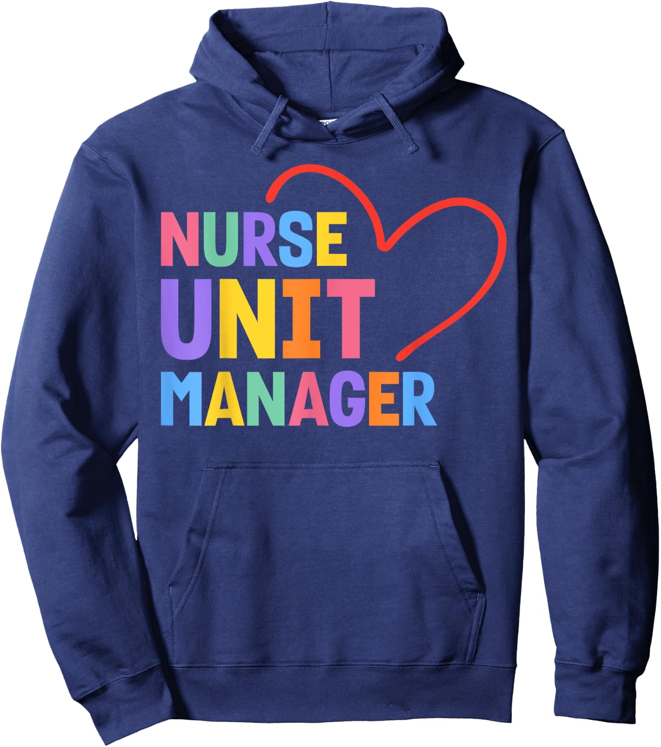 Nurse Unit Manager Heart Hoodie - Hoodie | Navy