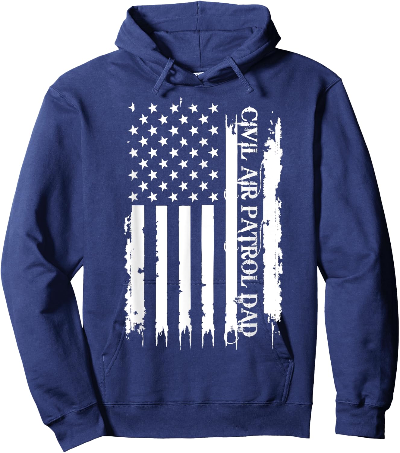 Civil Air Patrol Dad United States Distressed w US Flag Hoodie - Hoodie | Navy