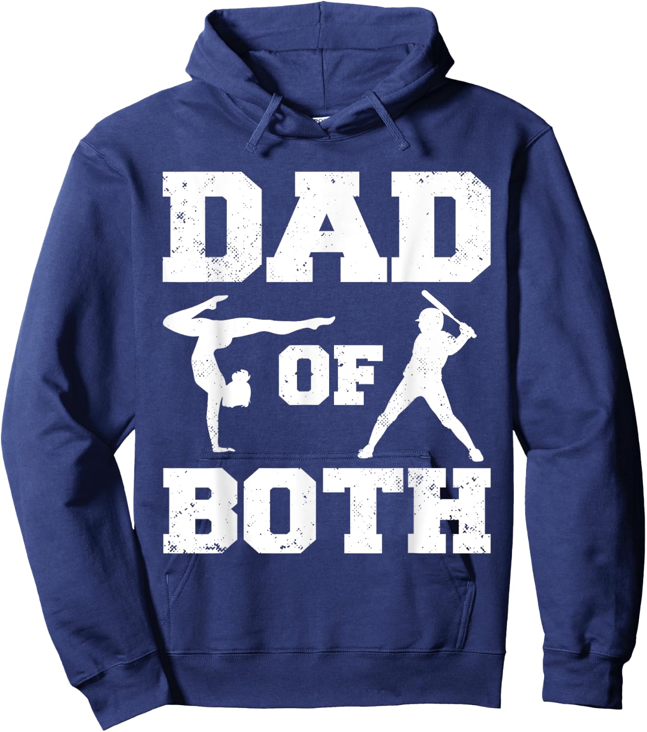 Dad Of Both Funny Gymnastics Baseball Dad Hoodie - Hoodie | Navy