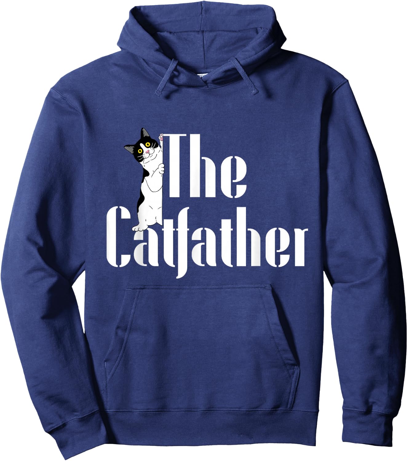 The Catfather Funny Cute Cat Dad Father Day Pet Kitty Lover Hoodie - Hoodie | Navy