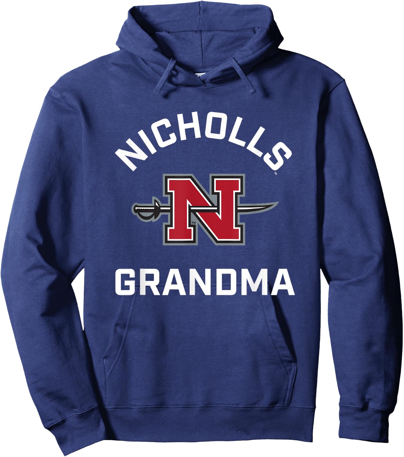 Nicholls State University Colonels Arched Grandma Hoodie - Hoodie | Navy