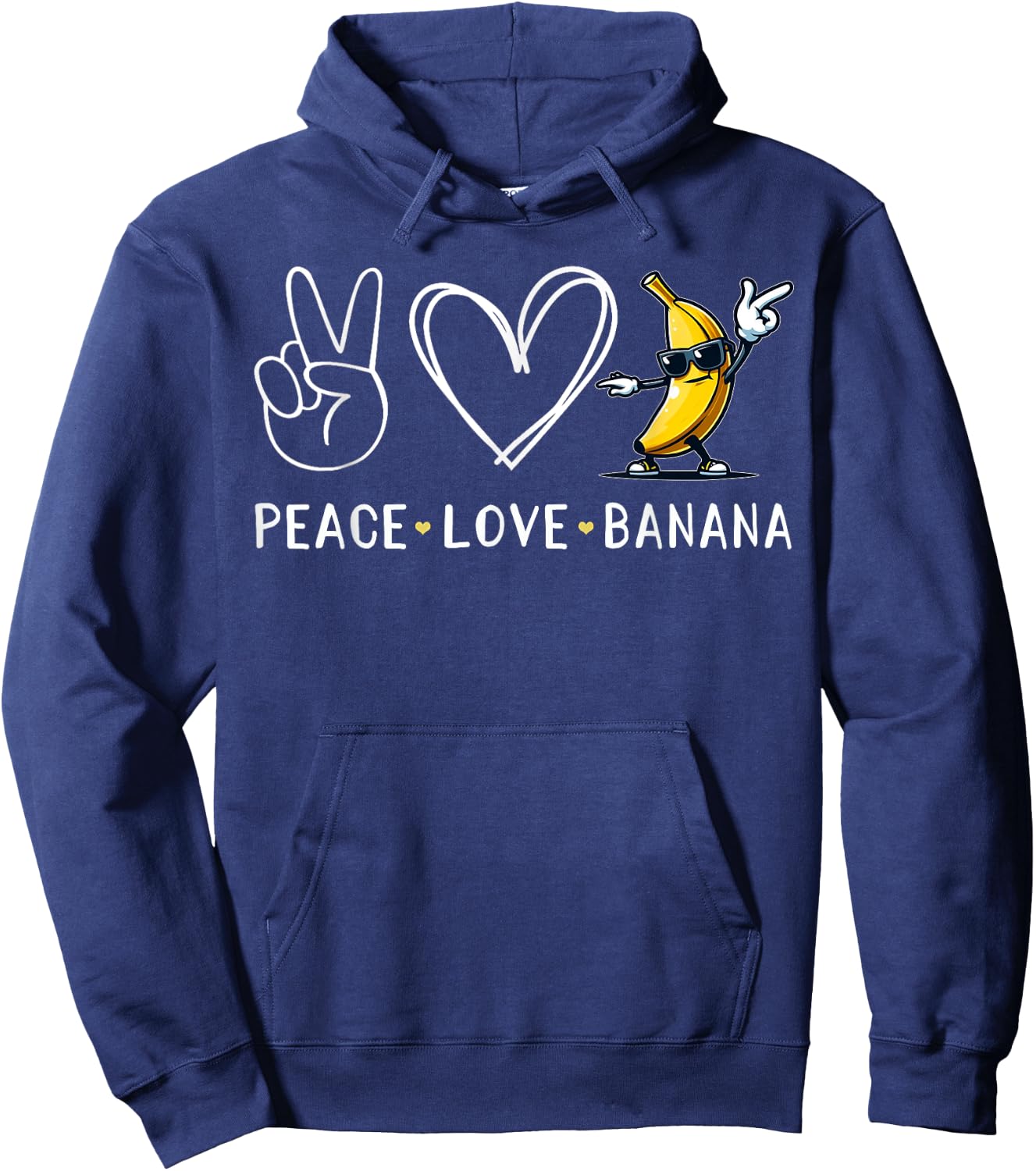 Funny Love Bananas Shirt Cute Banana Gifts Peace Love Banana Hoodie - Hoodie | Navy