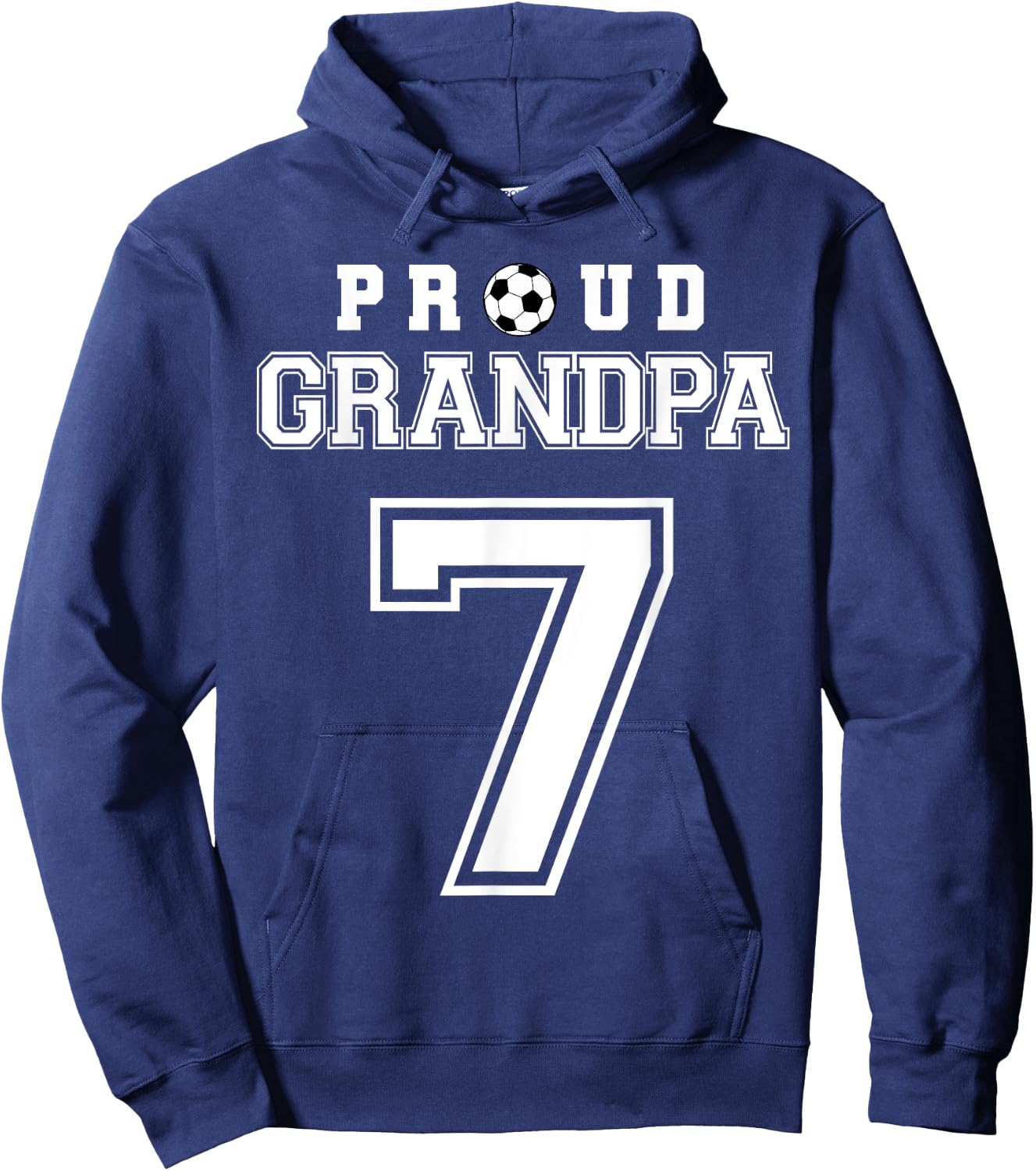 Number 7 Custom Proud Soccer Futbol Grandpa Personalized Hoodie - Hoodie | Navy