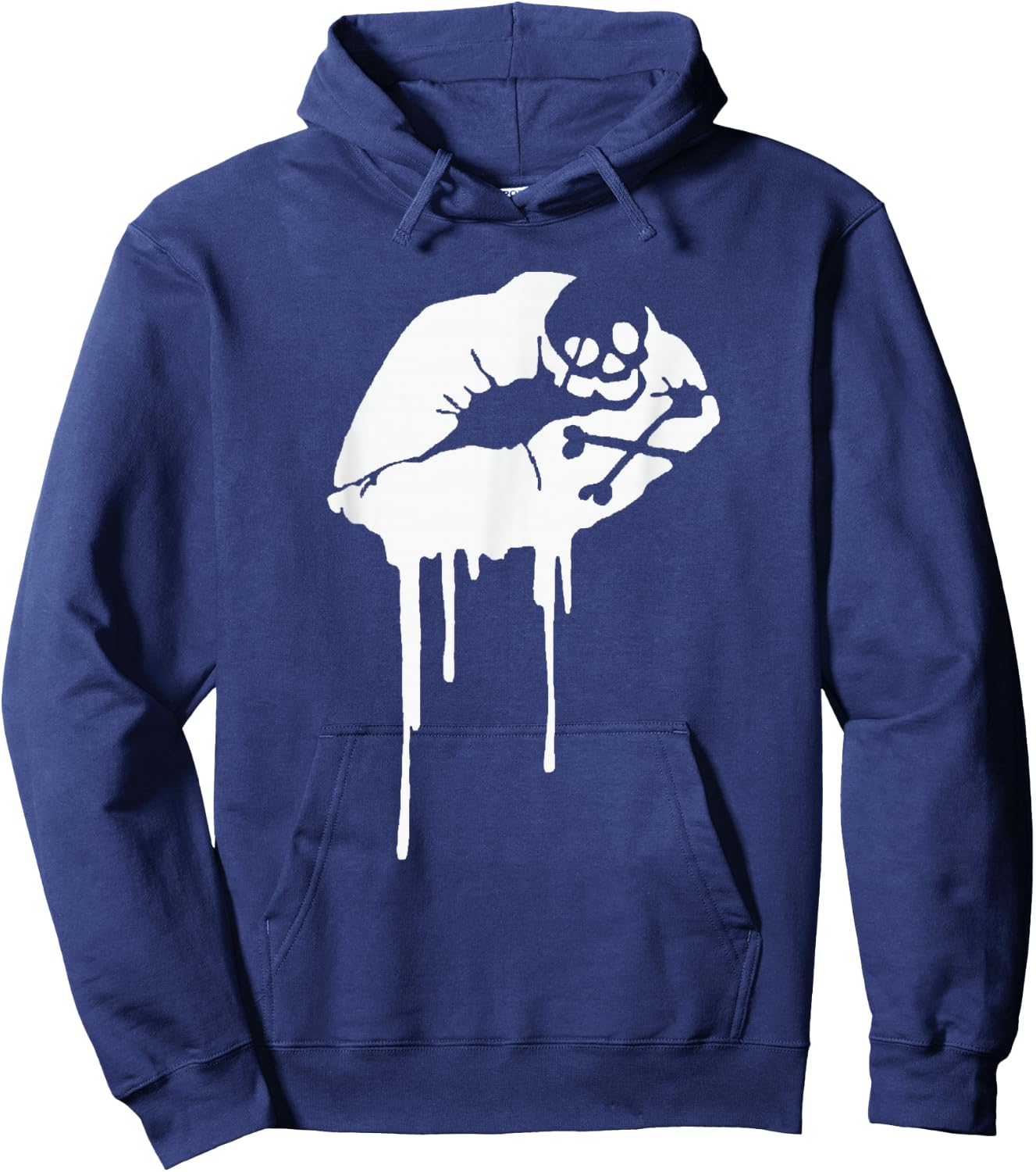 Fatal Kiss Lips and Skull Popular Tattoo Inspired Hoodie - Hoodie | Navy