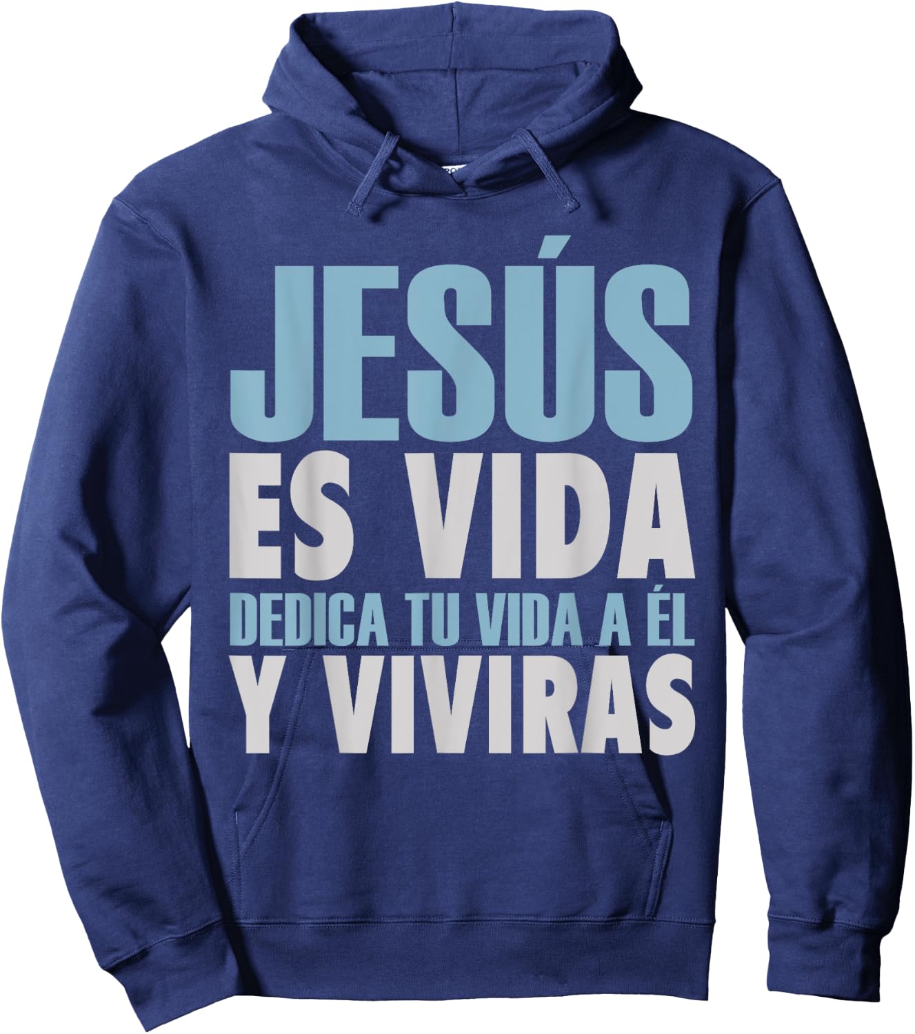Jesus Es Vida, Spanish , Spanish Christian Shirt Hoodie - Hoodie | Navy
