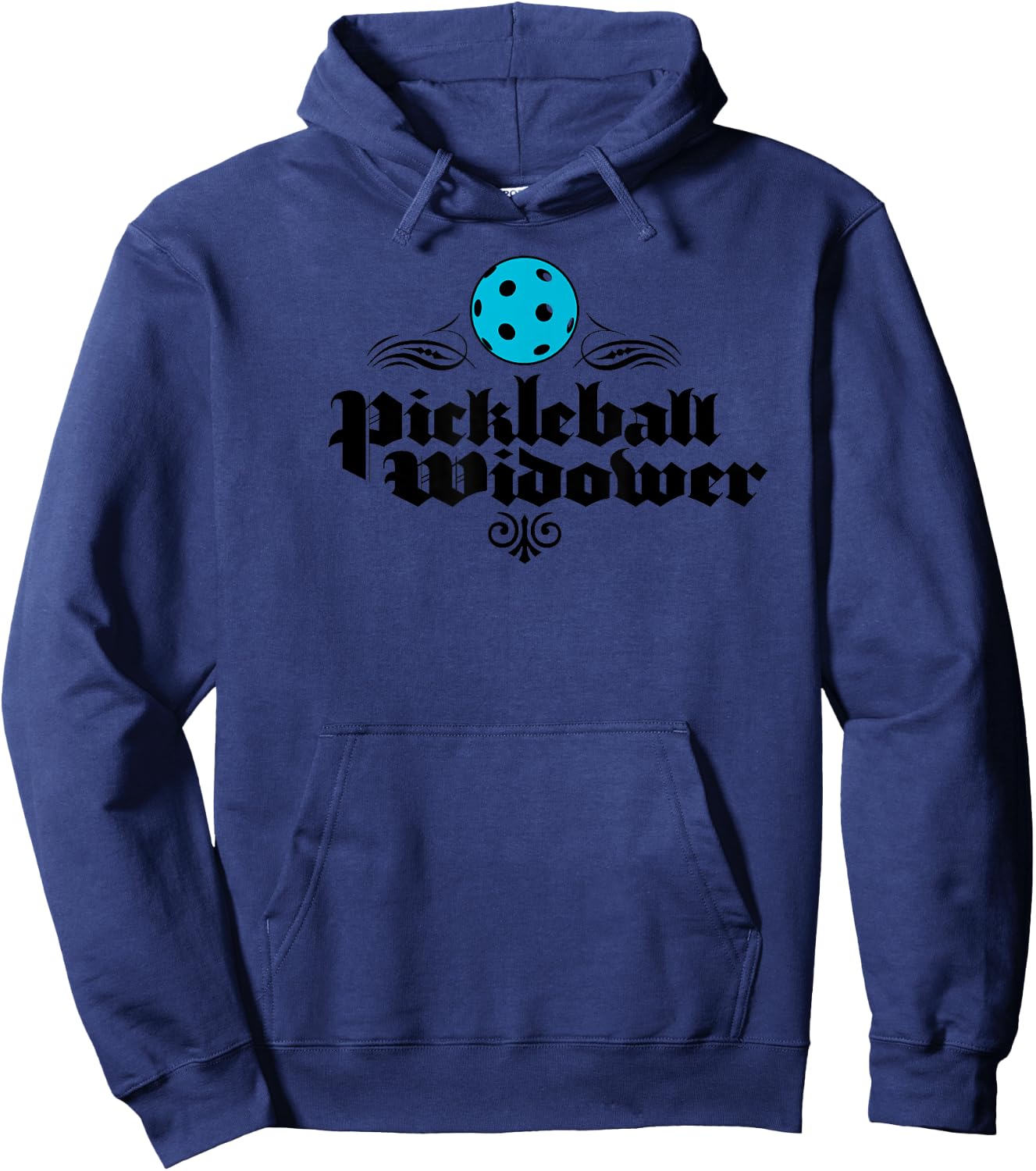 Pickleball Widower Funny Wife Husband Spouse Obsessed Hoodie - Hoodie | Navy