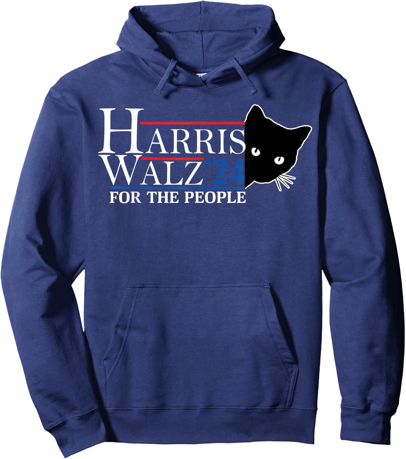 Harris Waltz 2024 For The People Cat Lady Kamala Harris 2024 Hoodie - Hoodie | Navy