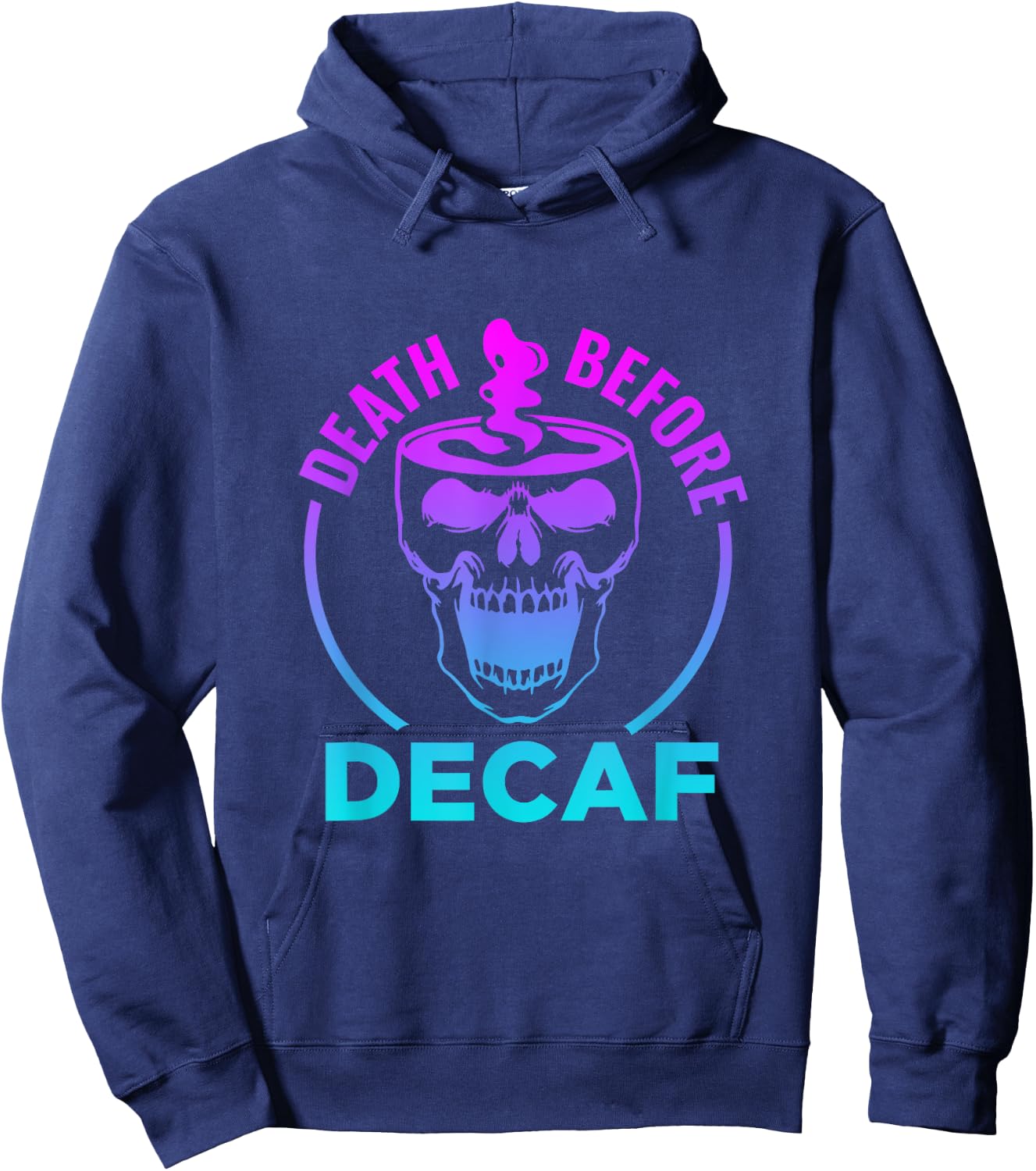Funny Death Before Decaf Coffee Halloween Hoodie - Hoodie | Navy