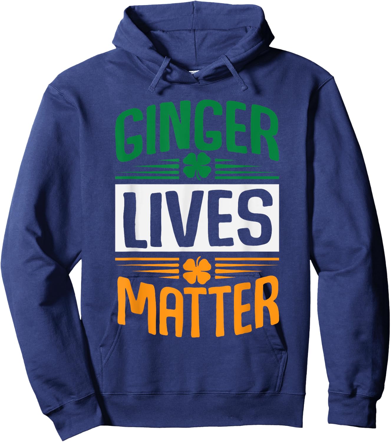 Ginger Lives Matter Shamrocks Red Headed St Patricks Day Hoodie - Hoodie | Navy