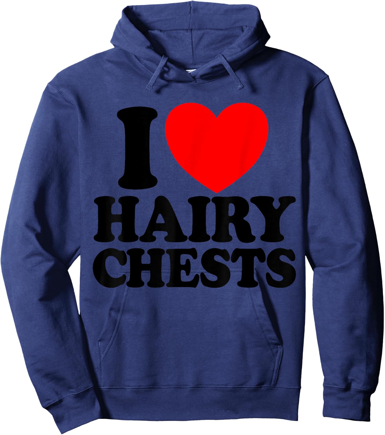 I Love Hairy Chests Red Heart Women's I Love Hairy Chest Hoodie - Hoodie | Navy