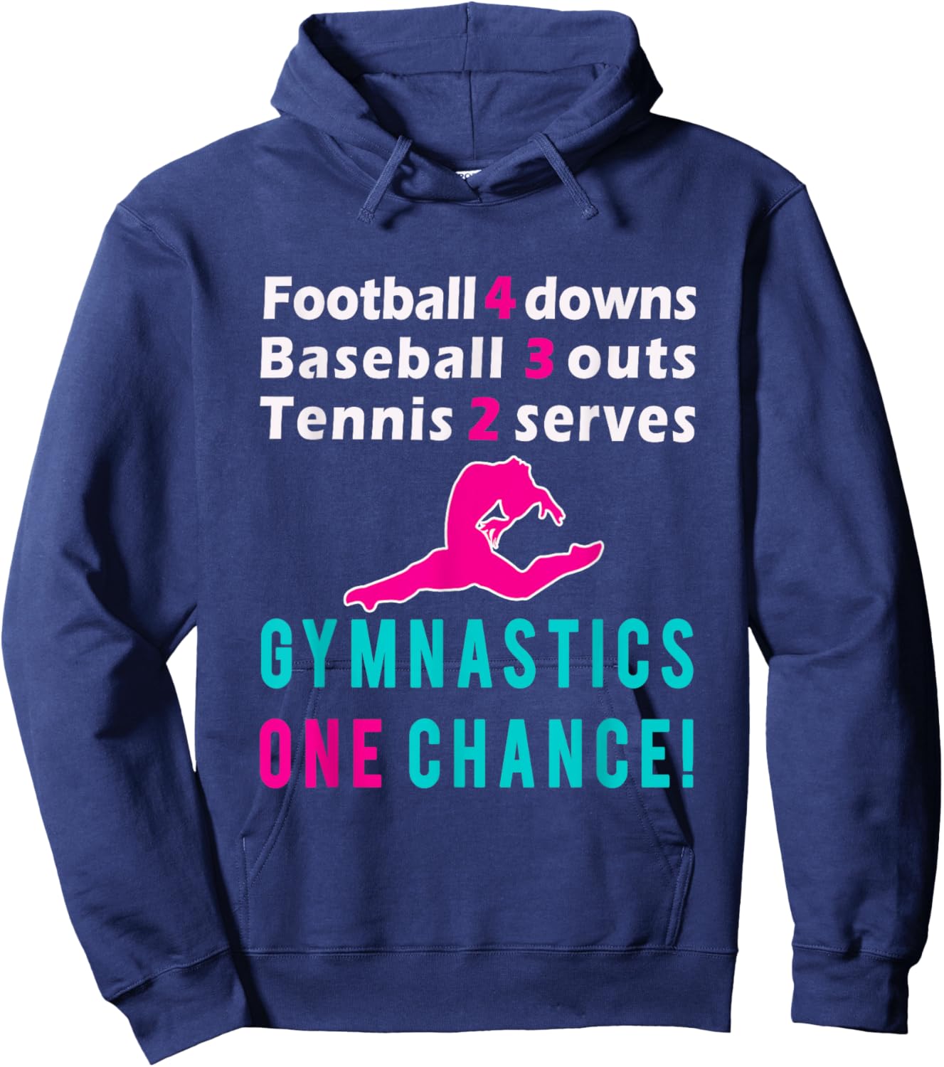 Top Girls Gymnastics One Chance Gymnast Gift Hoodie - Hoodie | Navy