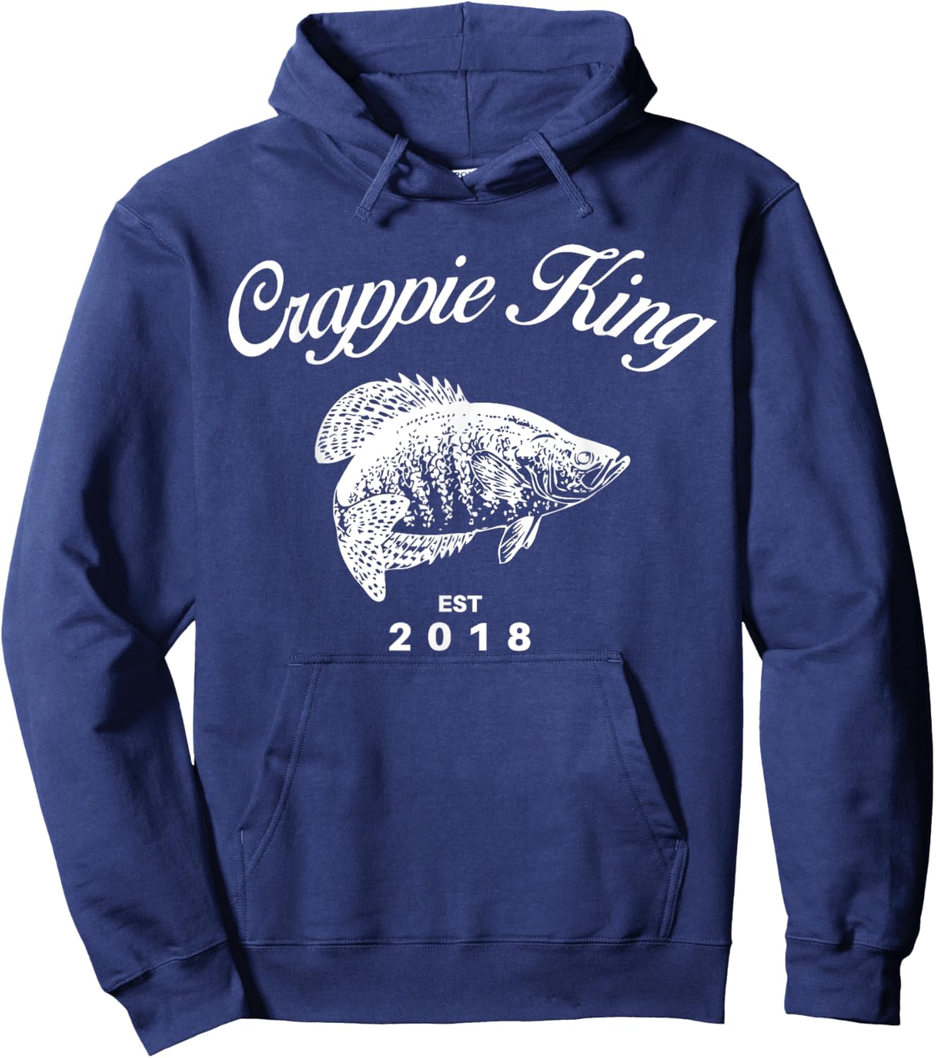 Crappie King Fishing T Shirt Hoodie - Hoodie | Navy
