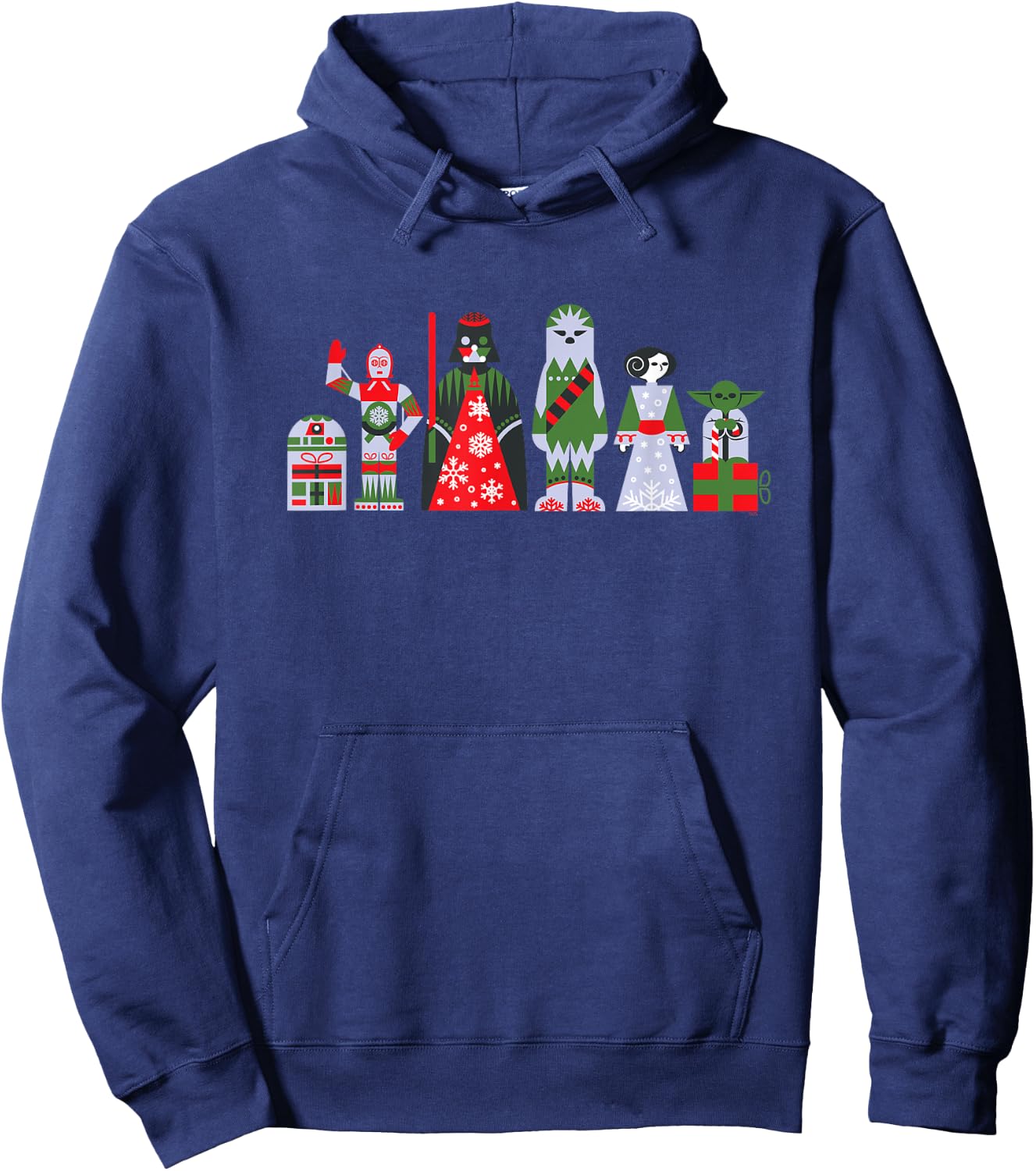 Star Wars Holiday Galactically Festive Christmas Pattern Hoodie - Hoodie | Navy
