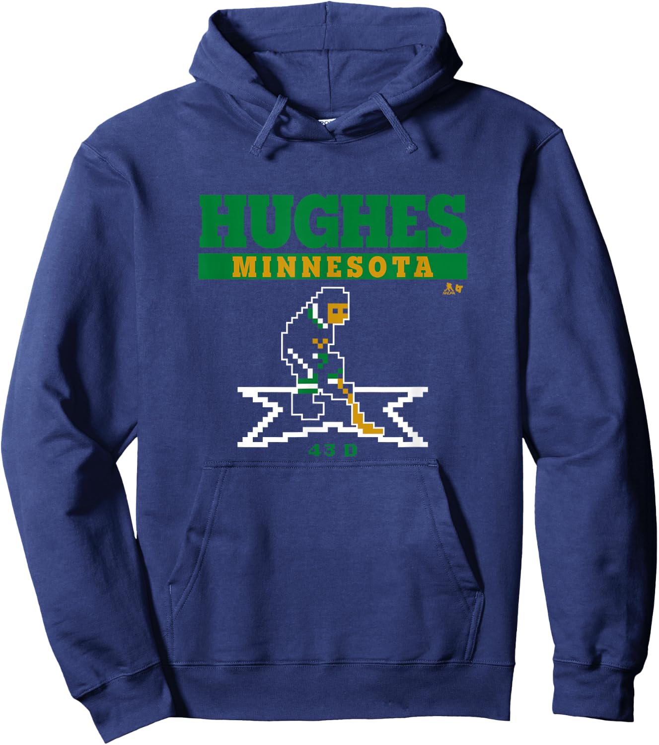 Quinn Hughes - Retro Hockey - Minnesota Hockey Hoodie - Hoodie | Navy