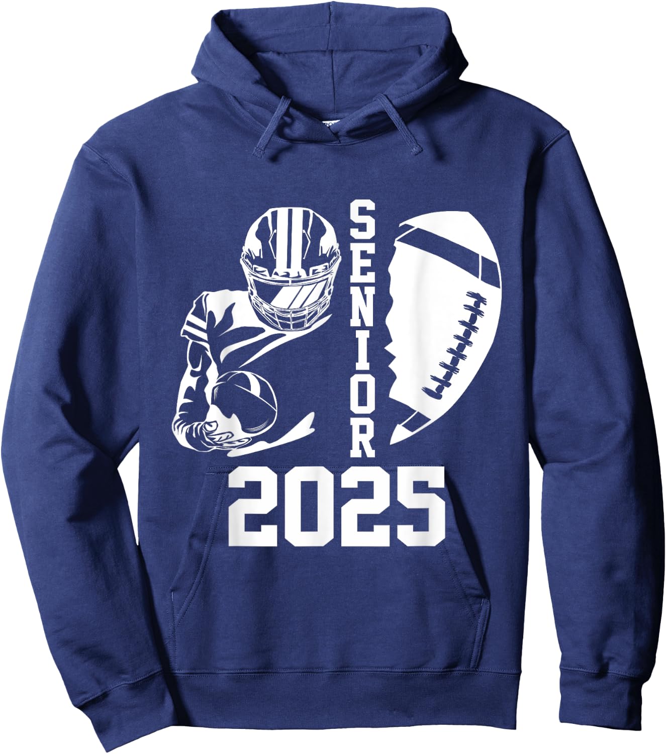 Graduate Senior Class of 2025 Graduation American Football Hoodie - Hoodie | Navy