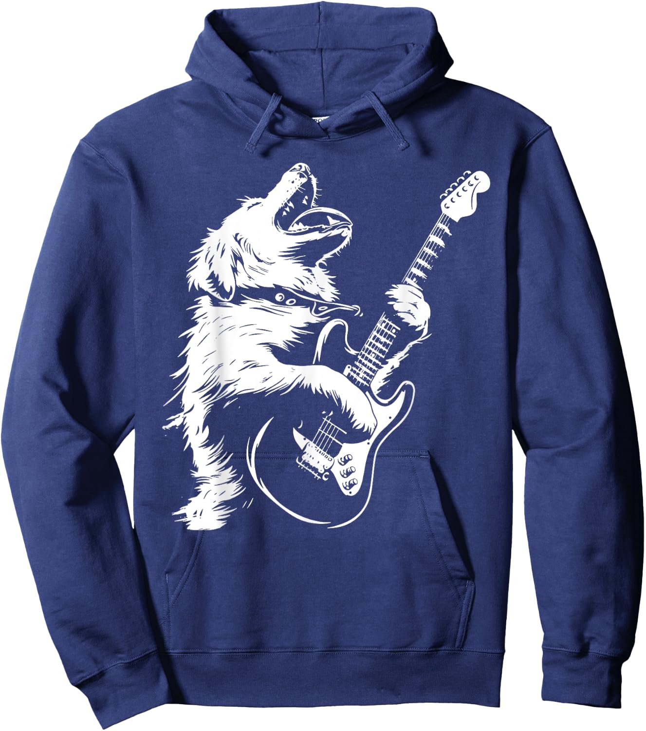 Dog Guitarist Guitar - Great Pyrenees Dad Mom Men Women Hoodie - Hoodie | Navy