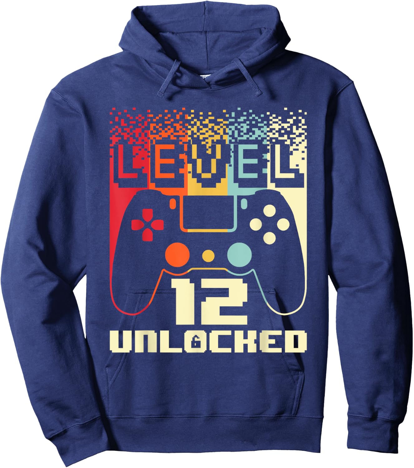 12th Birthday For Boys Level 12 Unlocked Gamer 12 Year Old Hoodie - Hoodie | Navy
