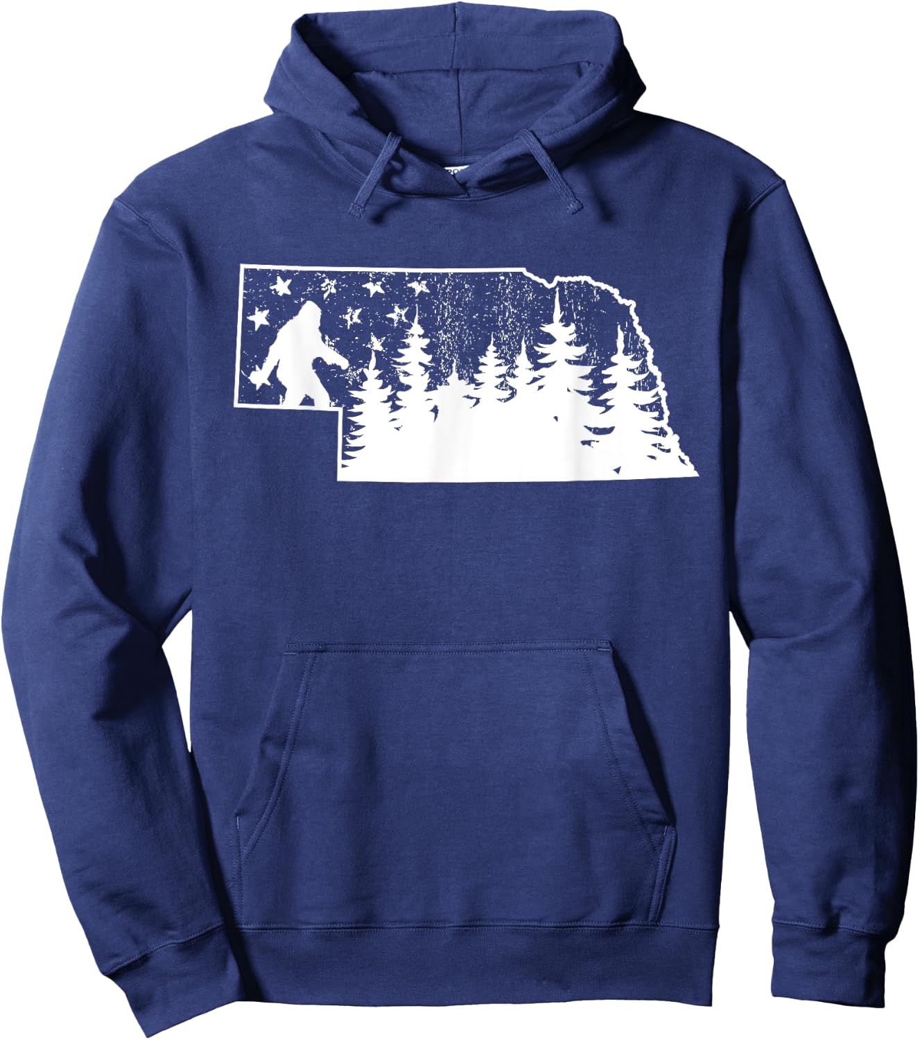 Nebraska Bigfoot American Flag Sasquatch Usa Flag Nebraska Hoodie - Hoodie | Navy