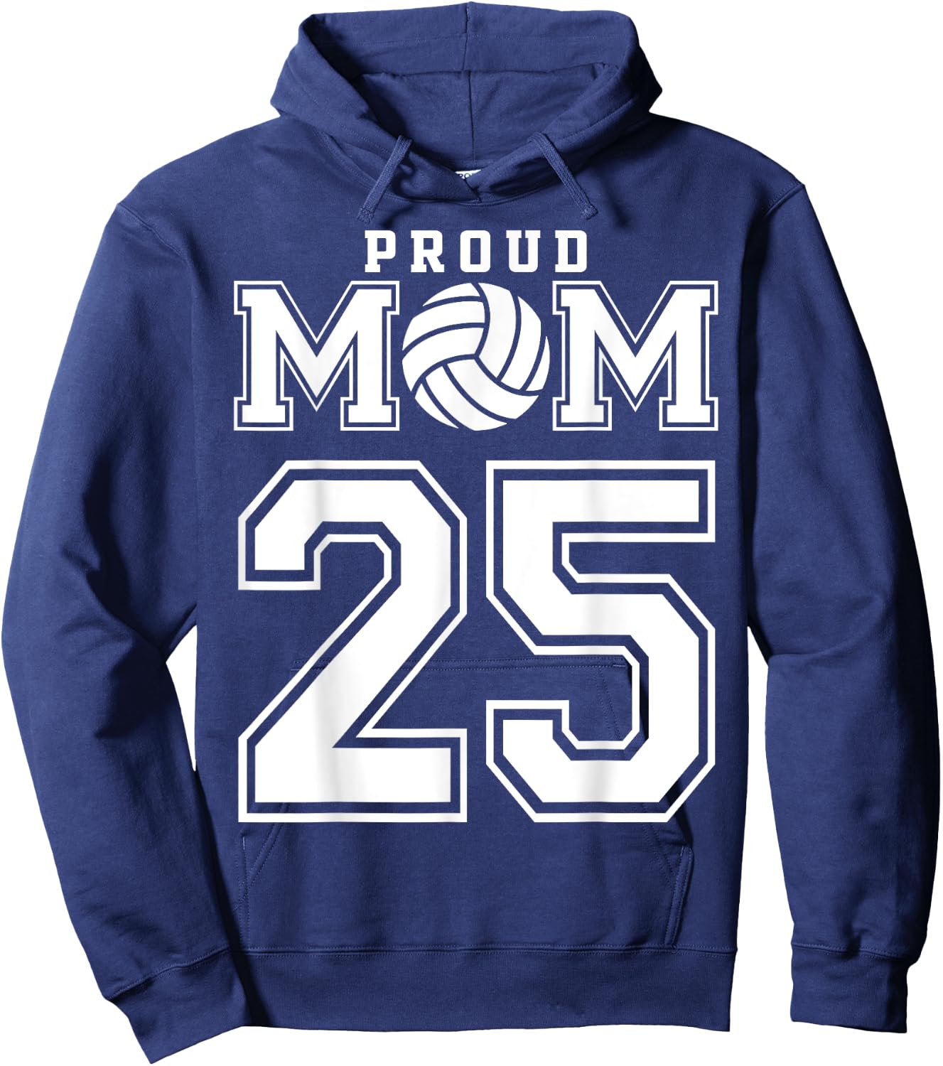 Custom Proud Volleyball Mom Number 25 Personalized Women Hoodie - Hoodie | Navy