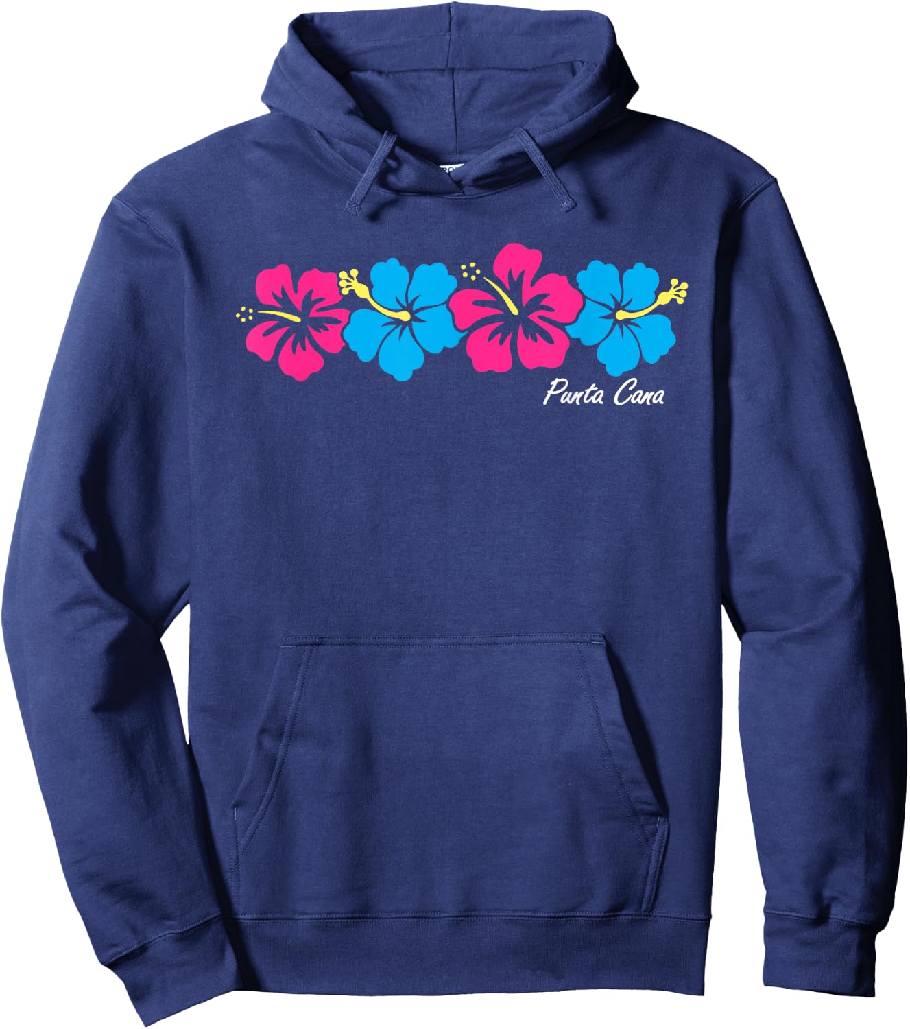 Punta Cana Hibiscus Flower Boys Girls Vacation Souvenir Hoodie - Hoodie | Navy