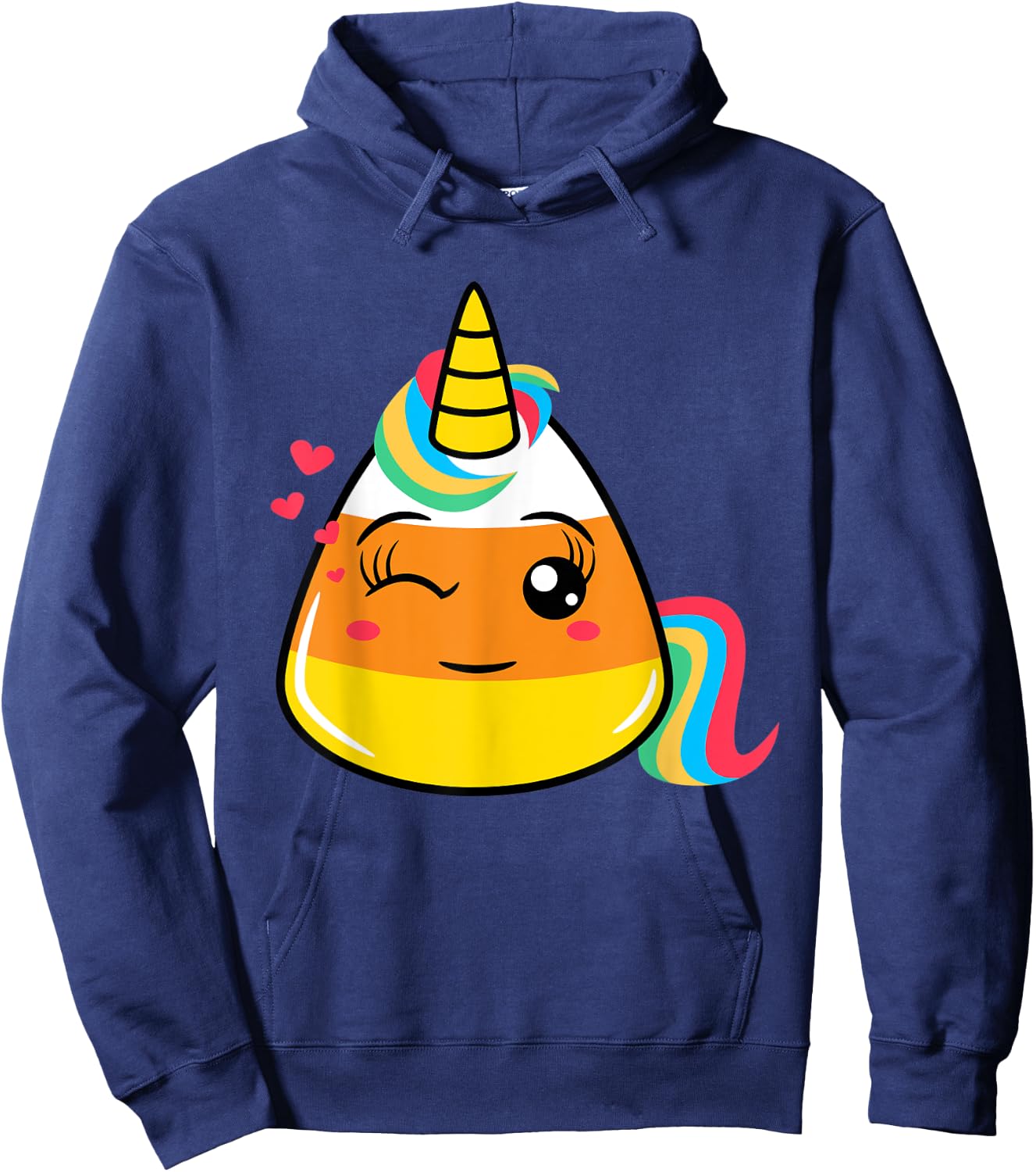 Halloween Candy Corn Unicorn Funny Men Women Kids Gifts Hoodie - Hoodie | Navy