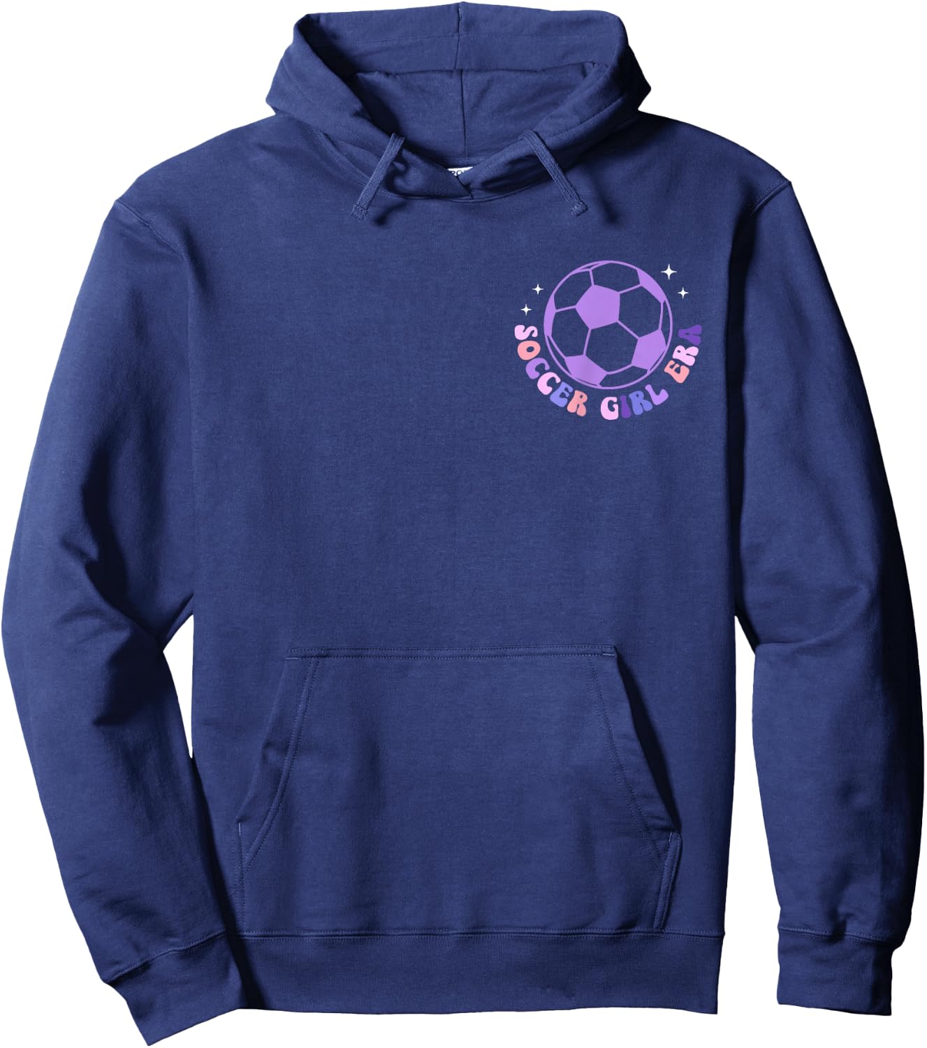 In My Soccer Girl Era Retro Groovy Soccer Girl 2 Sided Hoodie - Hoodie | Navy
