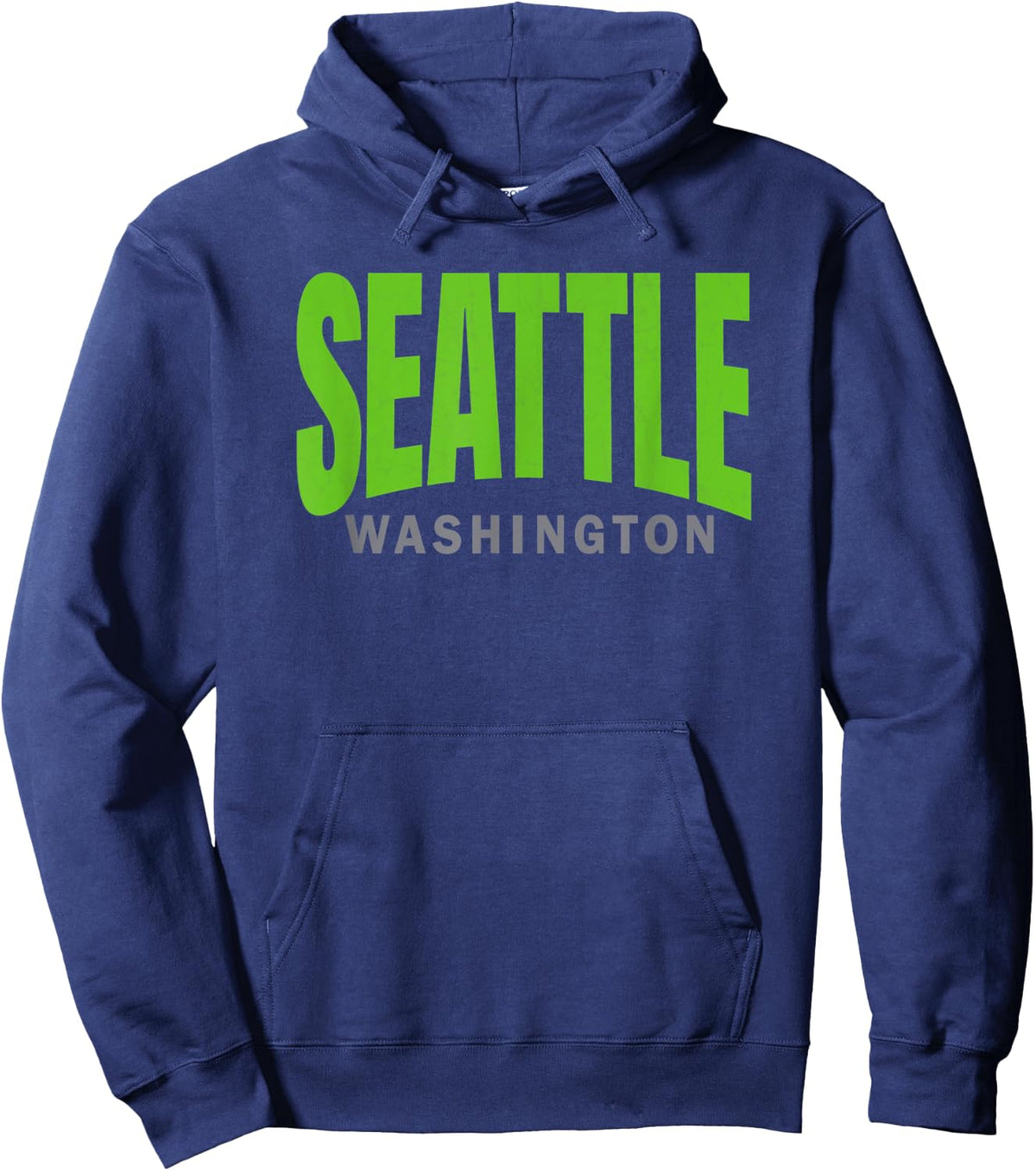 Bright-Green Seattle Arc Cuved Seattle Lime-Green Classic Hoodie - Hoodie | Navy