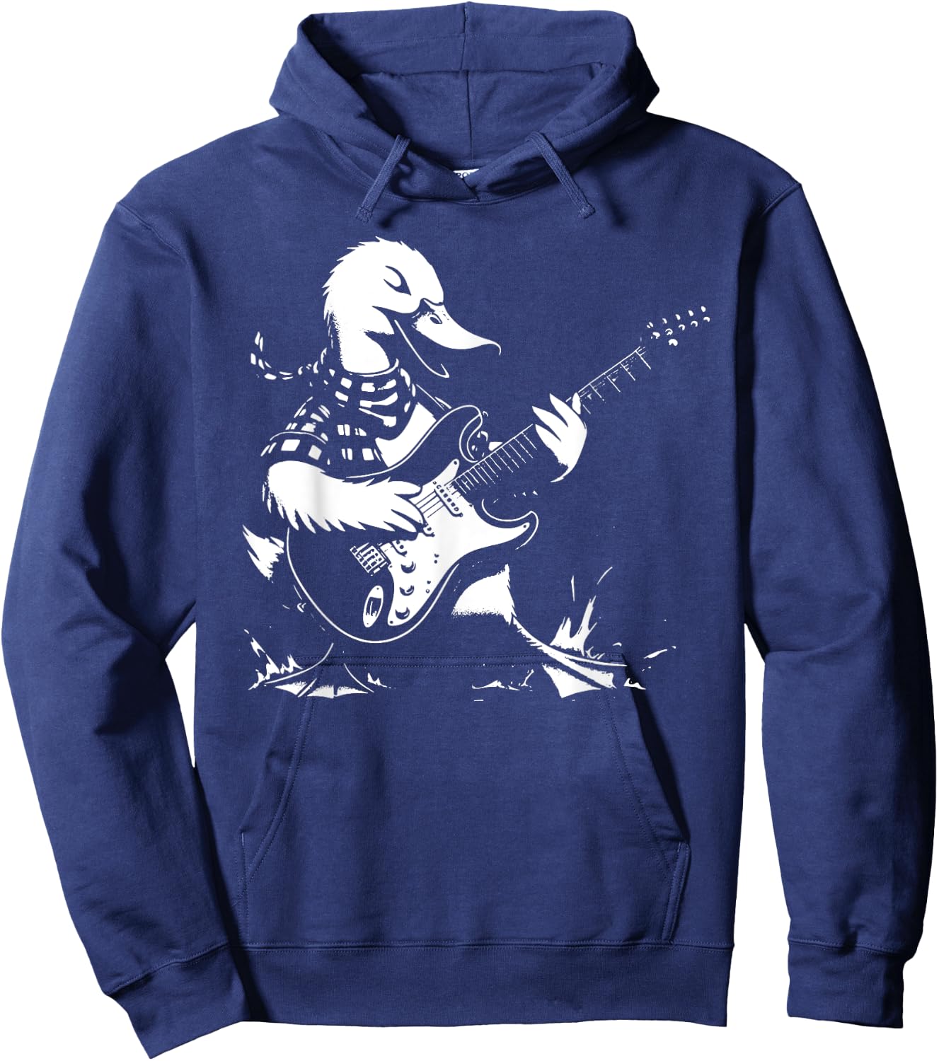 Duck Playing Bass Guitar Shirt Animal Playing Guitar Hoodie - Hoodie | Navy