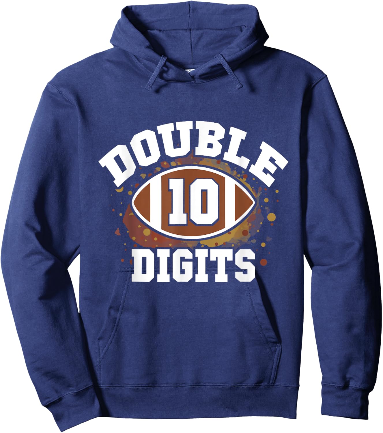 Double Digits Football Birthday Boy 10th Bday 10 Years Old Hoodie - Hoodie | Navy
