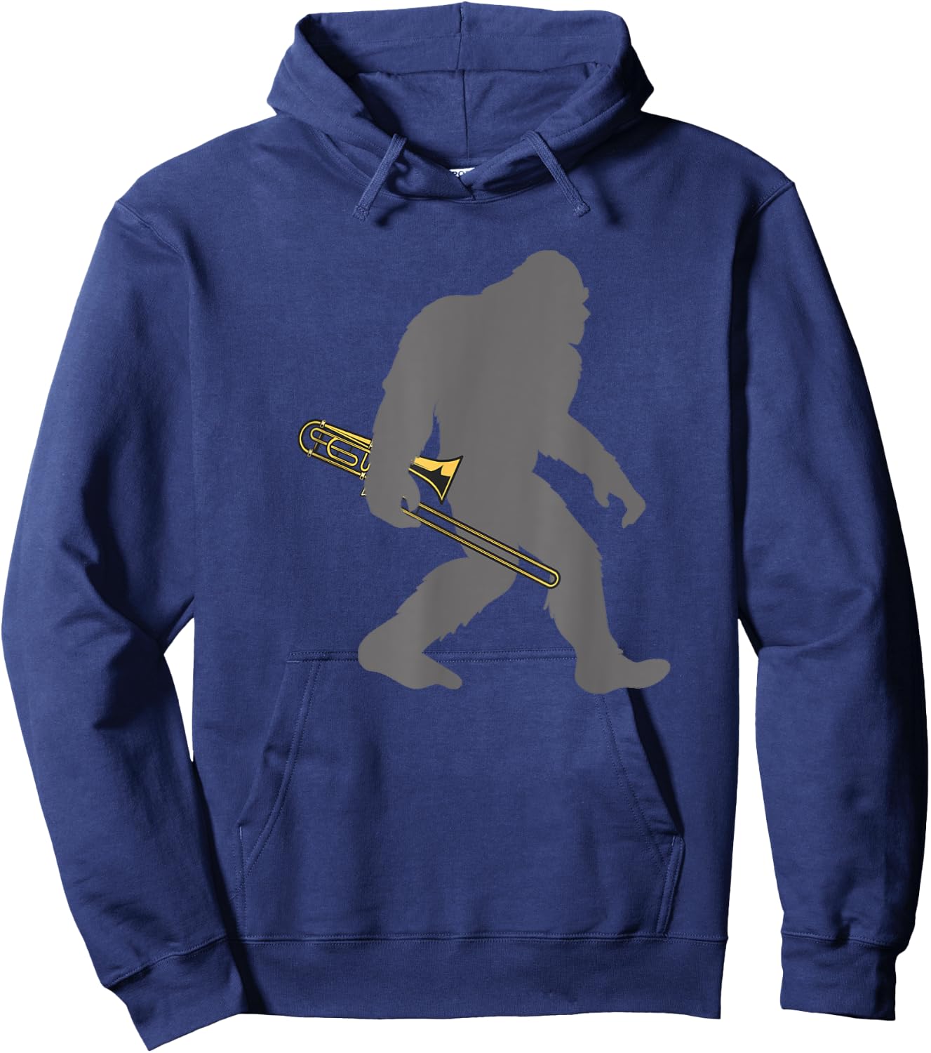 Funny Trombonist Bigfoot musician with Trombone Hoodie - Hoodie | Navy