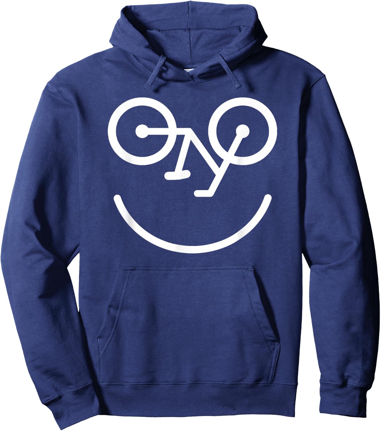 Funny Bicycle Face - Smile Glasses Reversed Smiling Bike Hoodie - Hoodie | Navy