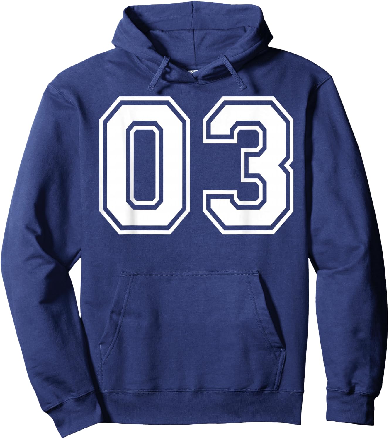 03 Number Three Team Sports Graphic Design Matching Varsity Hoodie - Hoodie | Navy