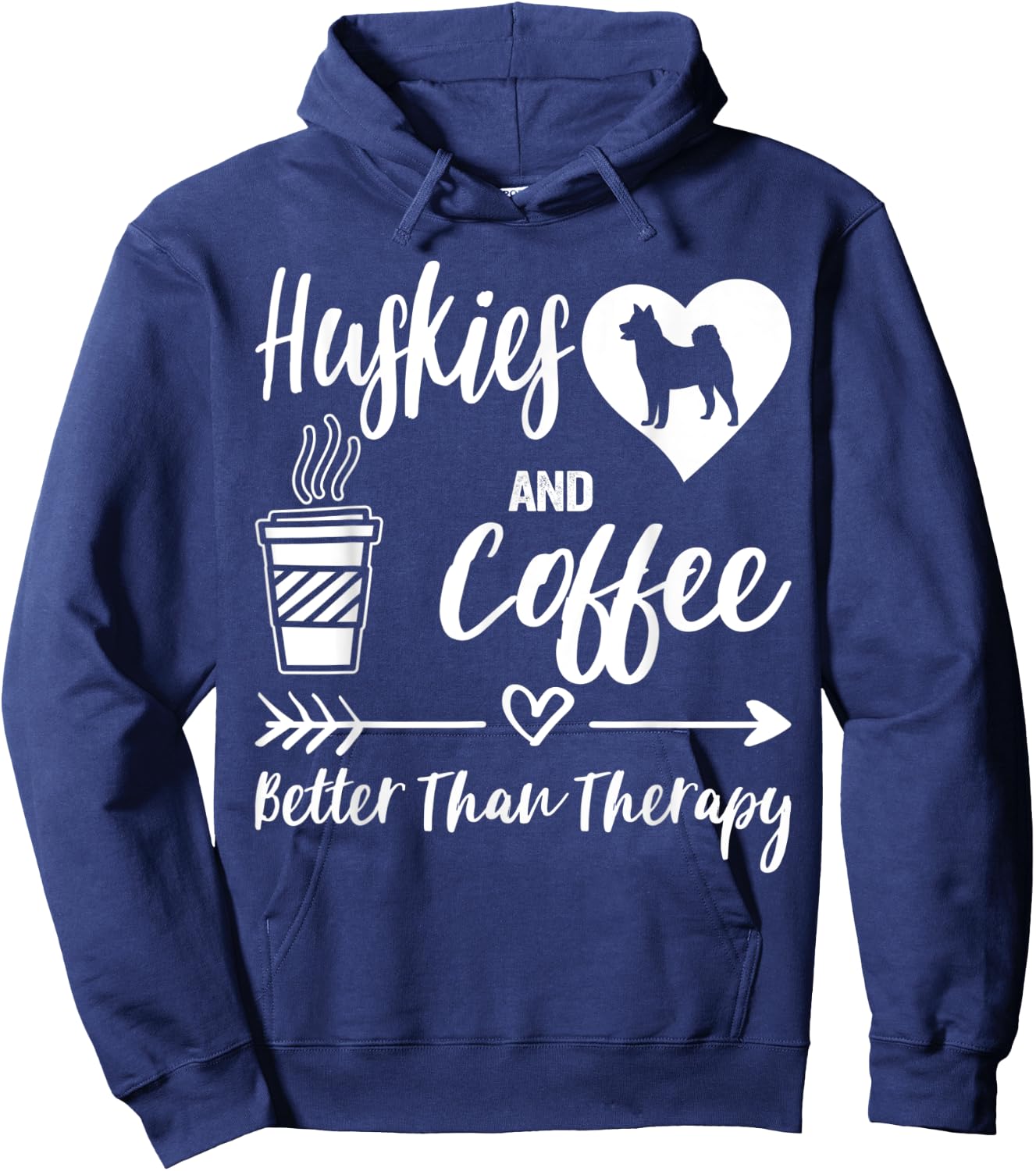 Huskies And Coffee Husky Mom Husky Dad Coffee Husky Dog Hoodie - Hoodie | Navy