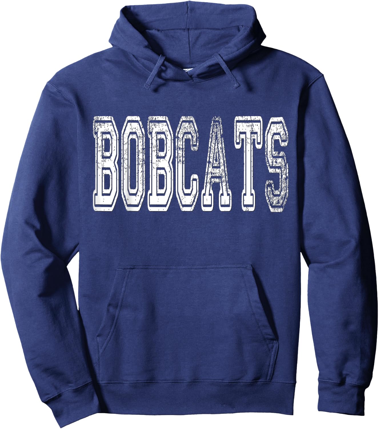 Bobcats Mascot Distressed Vintage School Sports Name Fans Hoodie - Hoodie | Navy
