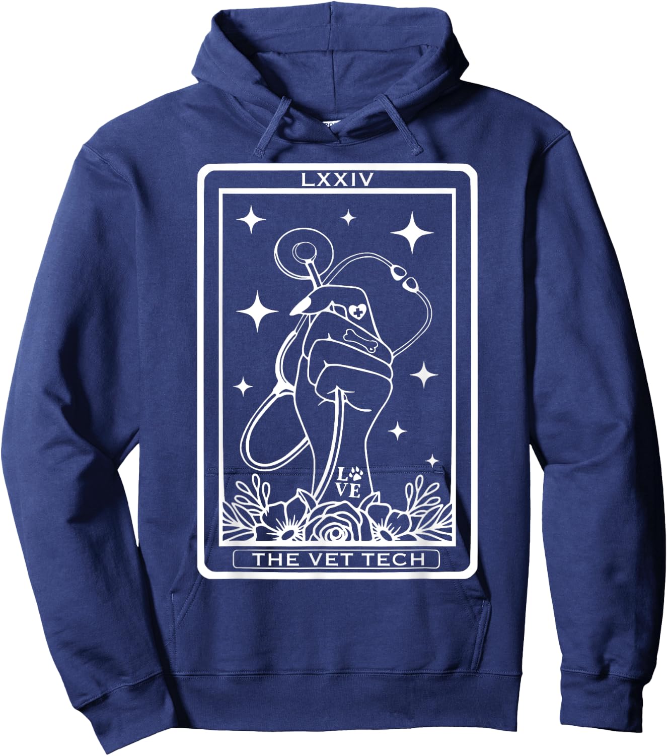 Vet Tech Tarot Card Veterinarian Celestial Witchcraft Goth Hoodie - Hoodie | Navy