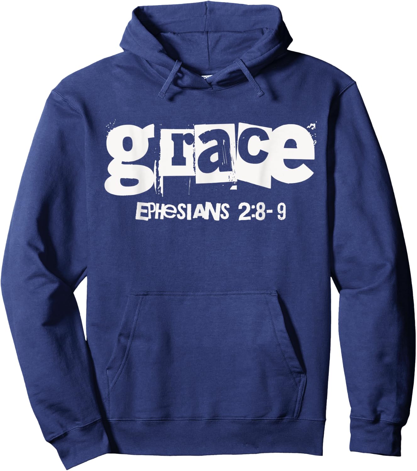 Grace (Ephesians 2:8-9) Christian Streetwear Bible Verse Hoodie - Hoodie | Navy