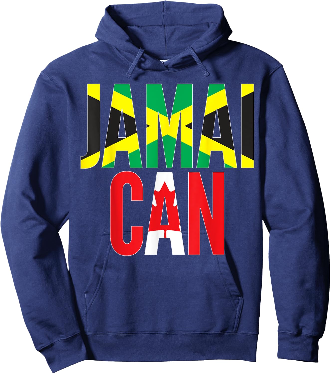 Canadian Born Jamaican Root - Jamaica Canada Flag Themed Hoodie - Hoodie | Navy