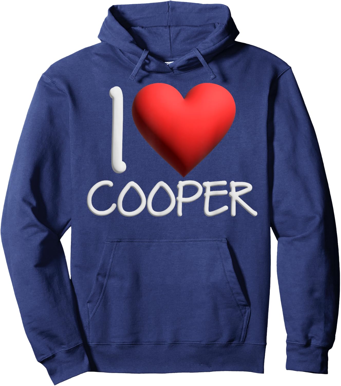 I Love Cooper Name Personalized Men Guy BFF Friend Heart Hoodie - Hoodie | Navy