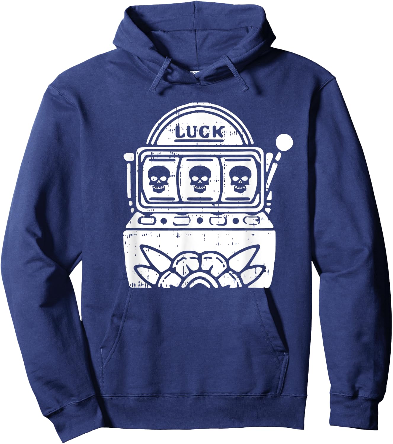 Skull Slot Machine Halloween Spooky Casino Men Women Hoodie - Hoodie | Navy
