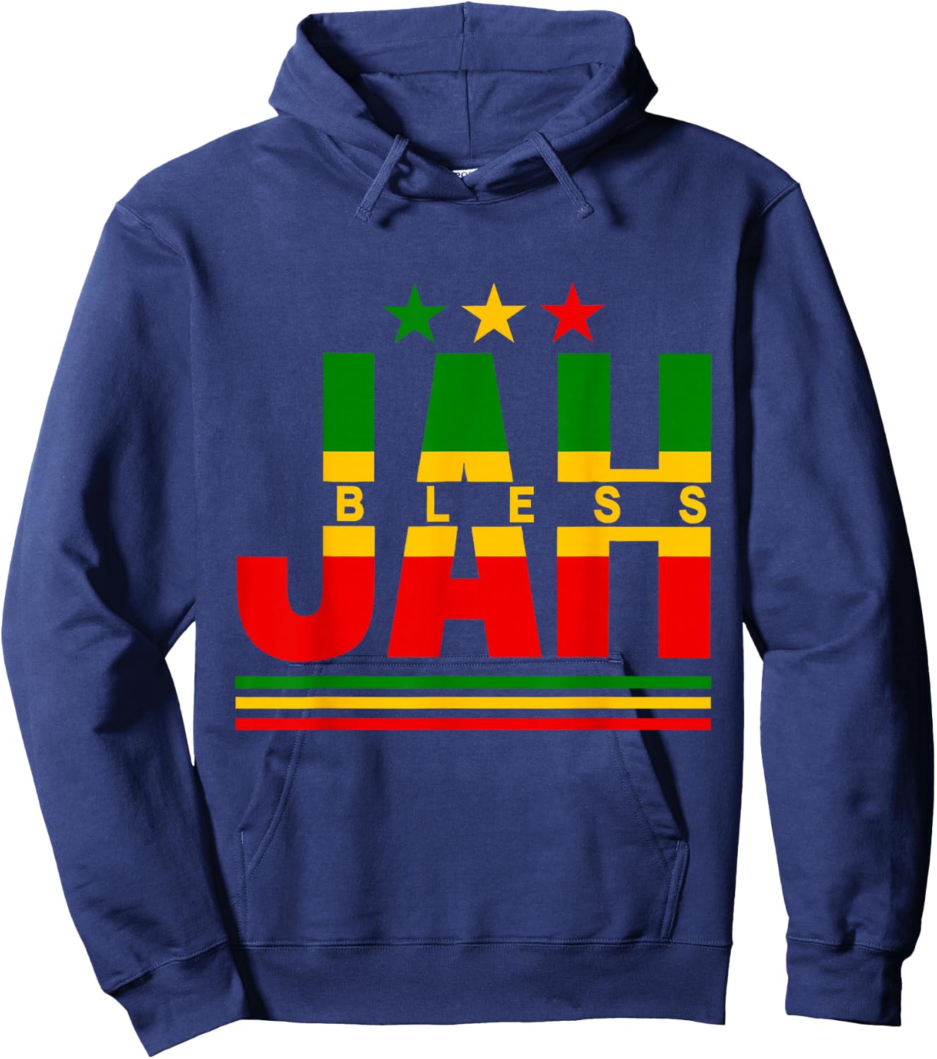 Jah Bless Rasta Reggae Music Rastafari Roots Jamaican Hoodie - Hoodie | Navy