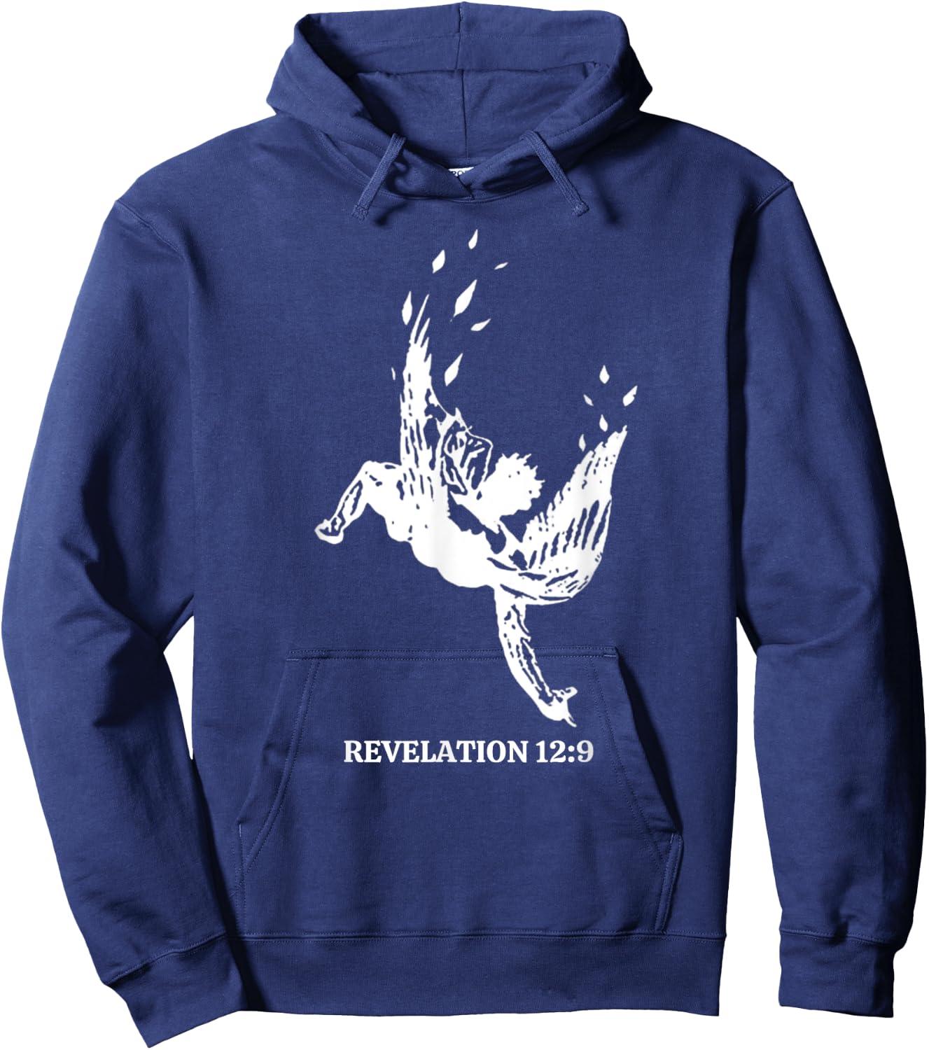 Revelations 12:9 - Fallen Angel Satan Biblical Scripture Art Hoodie - Hoodie | Navy